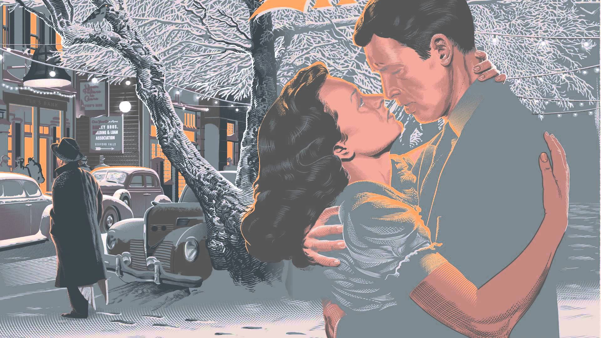 It's A Wonderful Life Painting Lovers Background