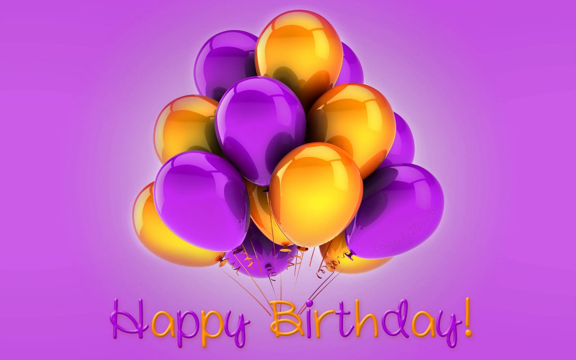 It's My Birthday Yellow And Purple Background