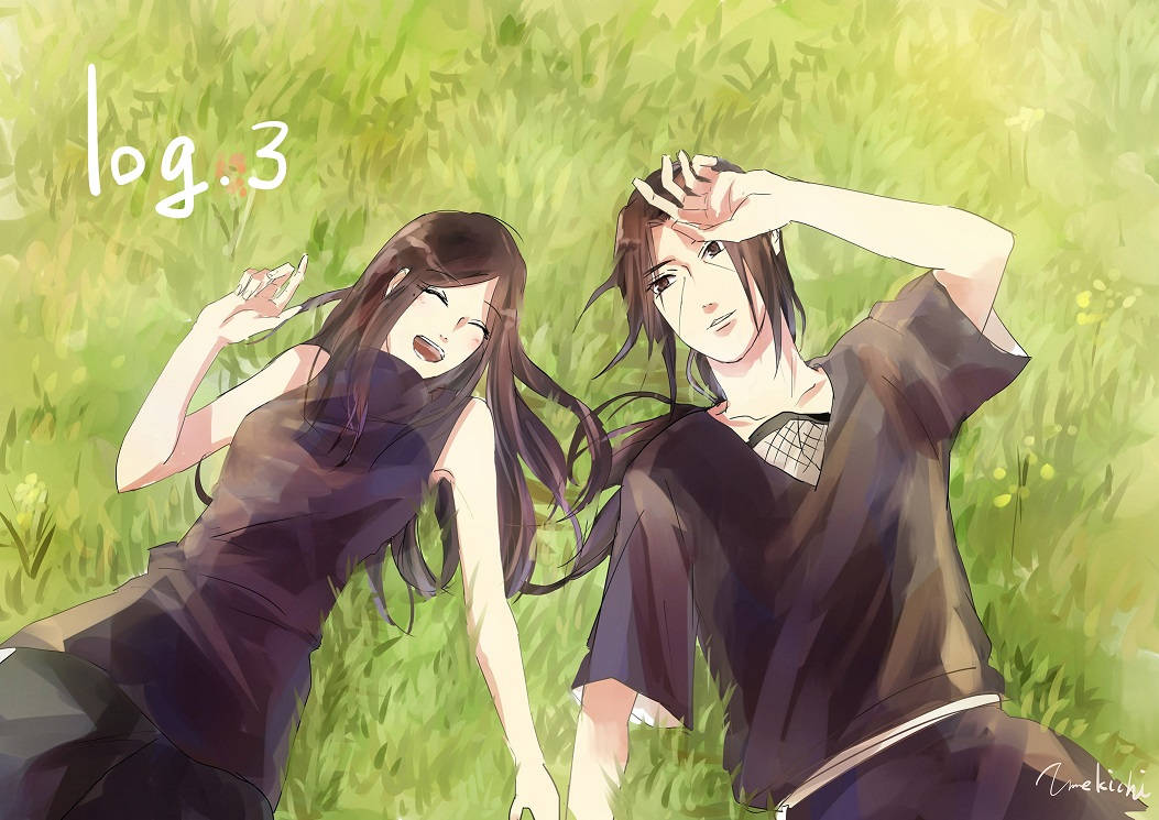 Itachi And Izumi Uchiha On Grass