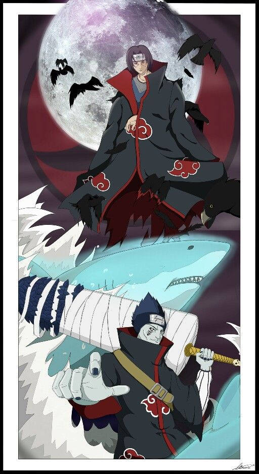 Itachi And Kisame In The Sky And Water Background