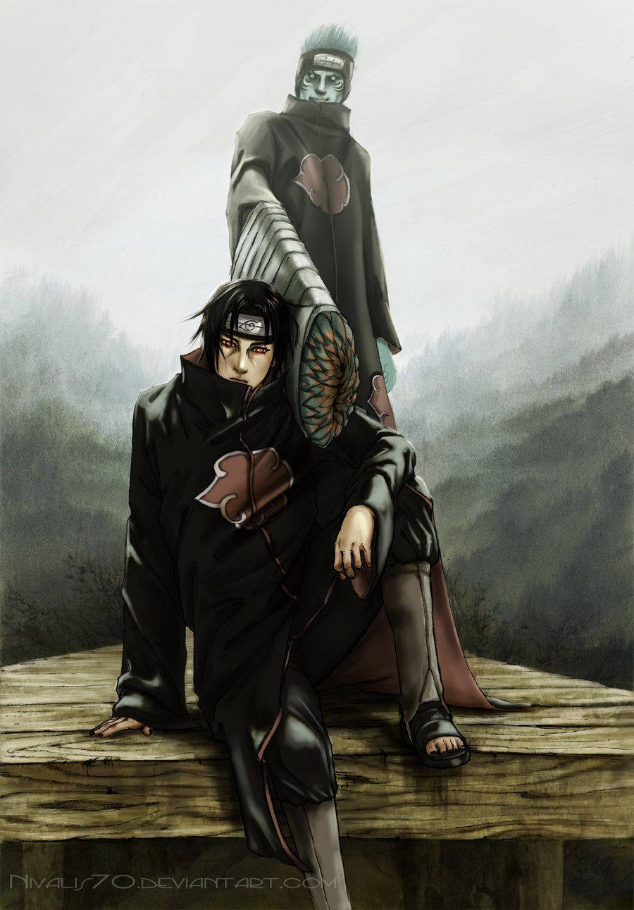 Itachi And Kisame On Stage Background