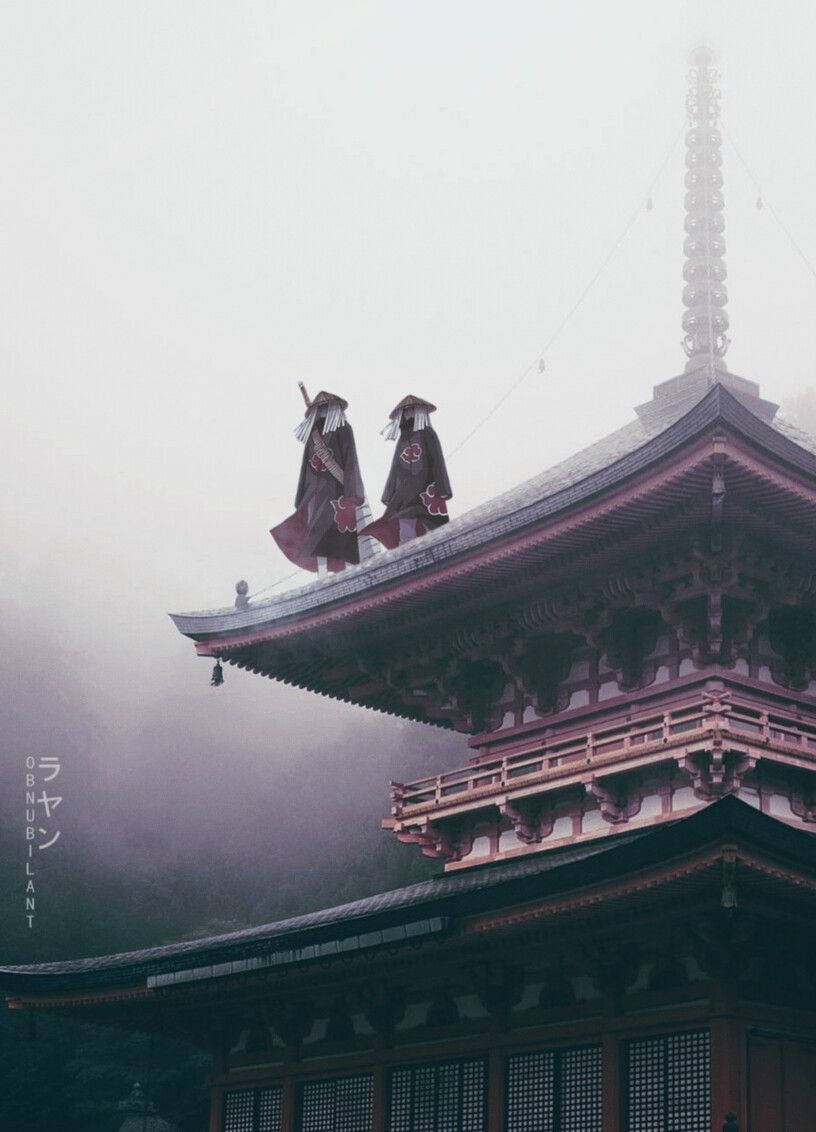 Itachi And Kisame On The Roof Background