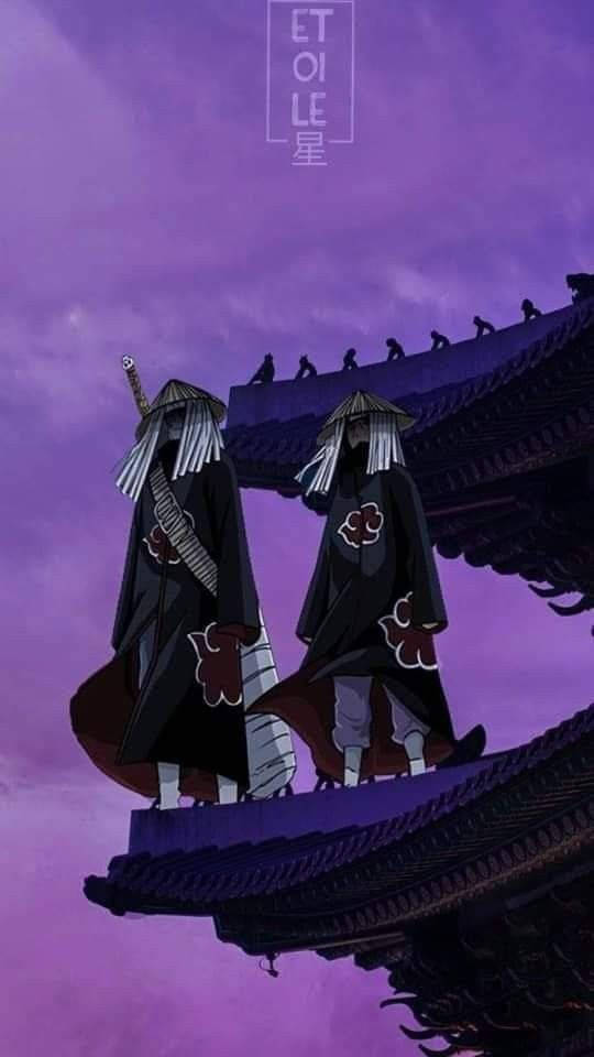 Itachi And Kisame On The Roof Background