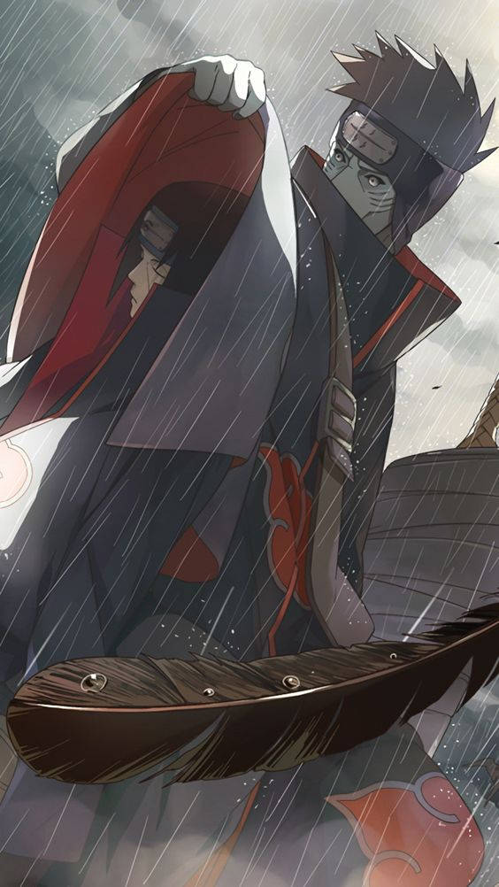 Itachi And Kisame Under The Rain Background