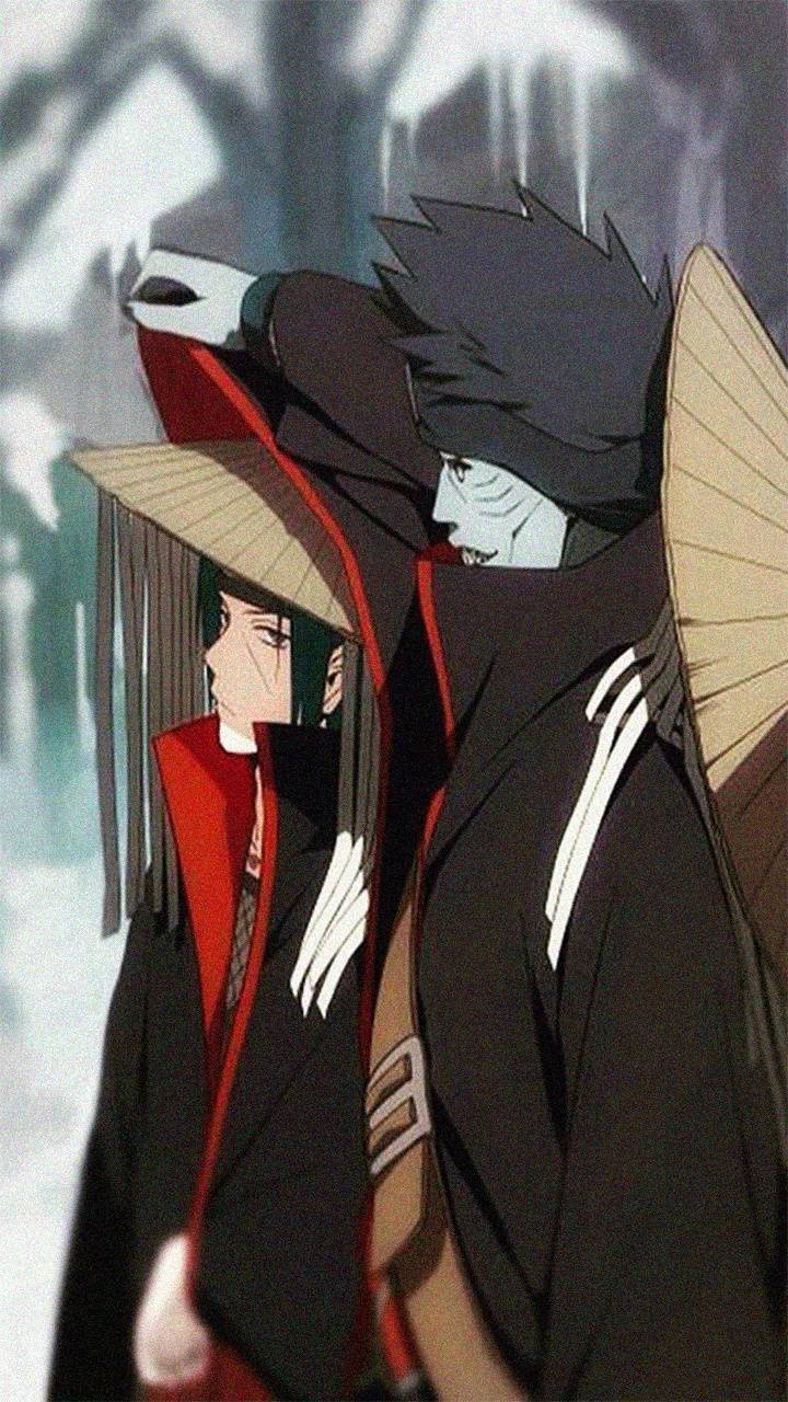 Itachi And Kisame Wearing Kasa Background