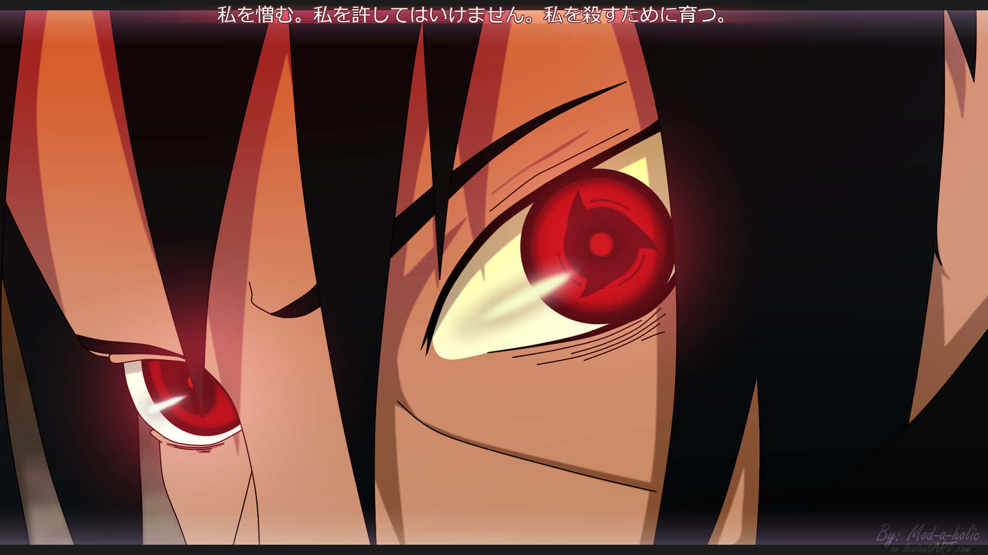Itachi Mangekyou Sharingan Close Up Angry Background