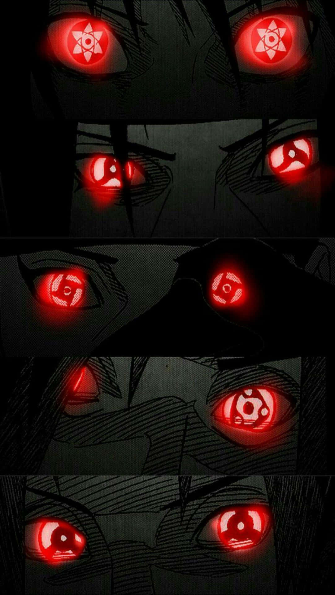Itachi Mangekyou Sharingan Various Glowing Red Background