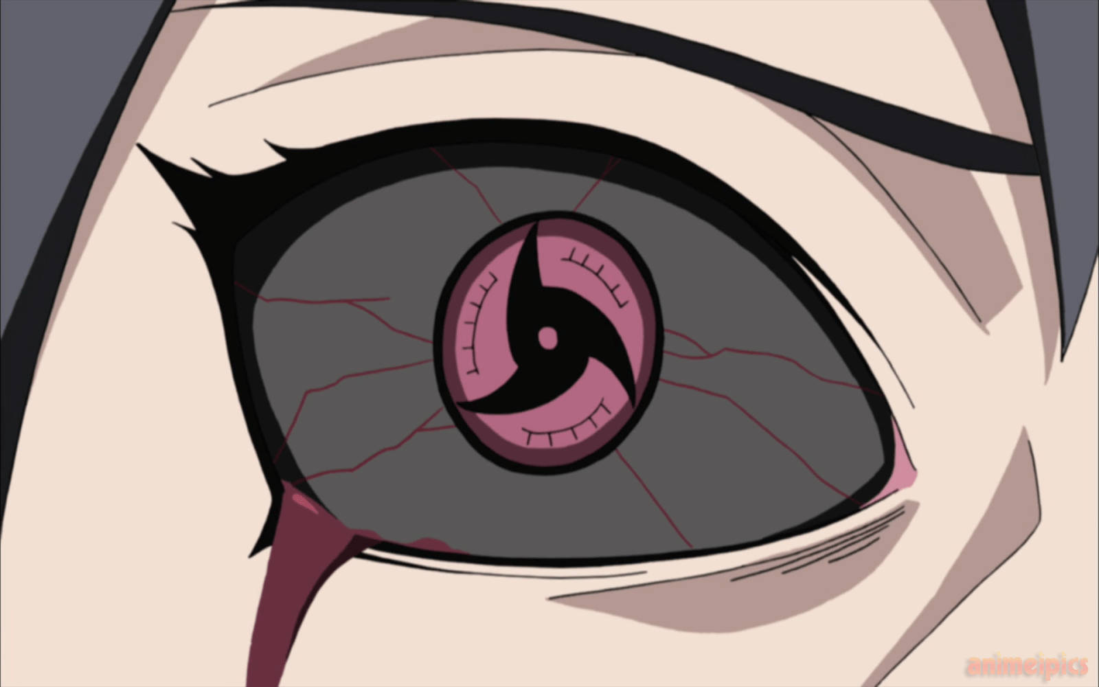 Itachi Sharingan Purple Eye Background