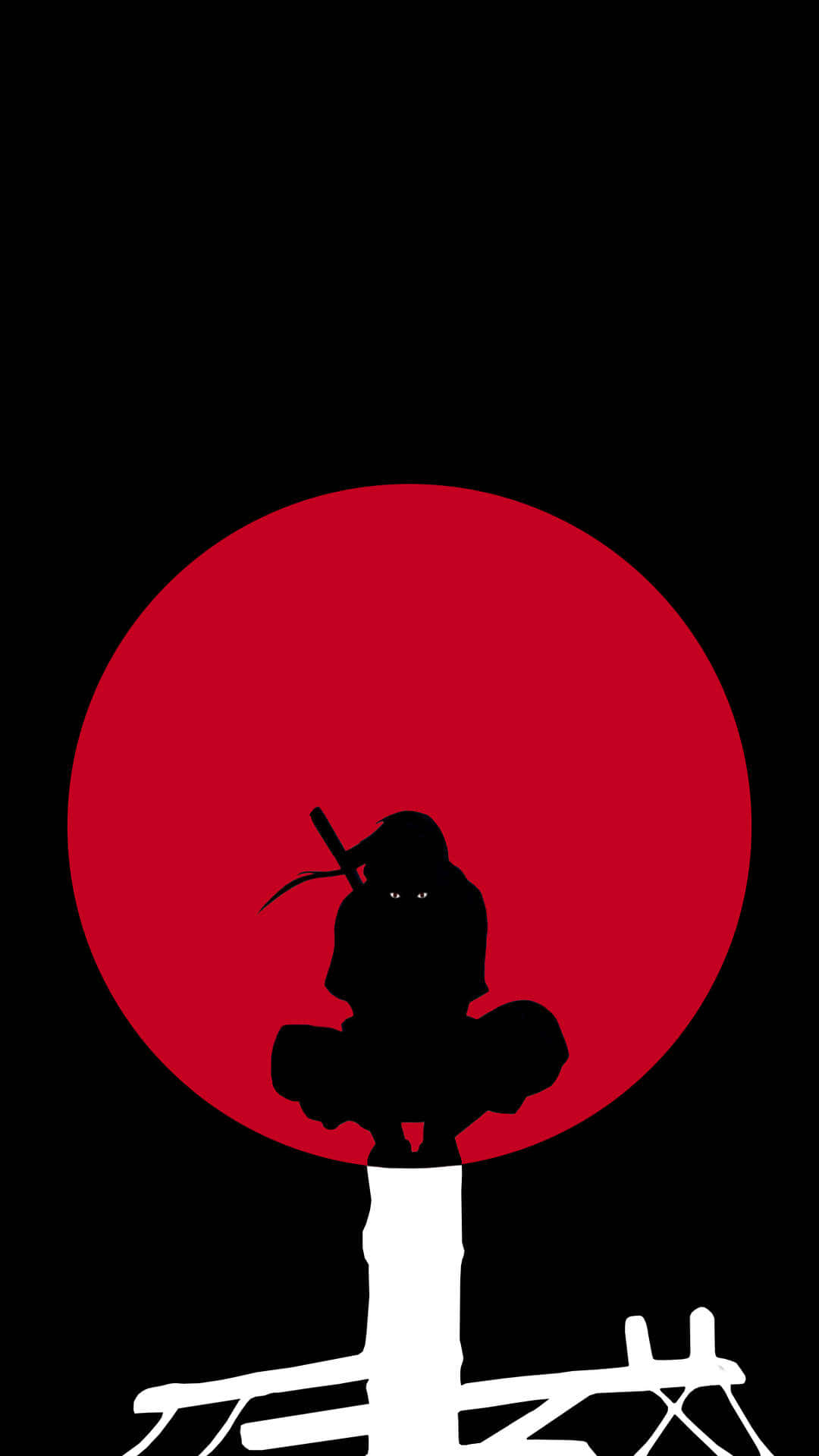 Itachi Silhouette Red Moon Background