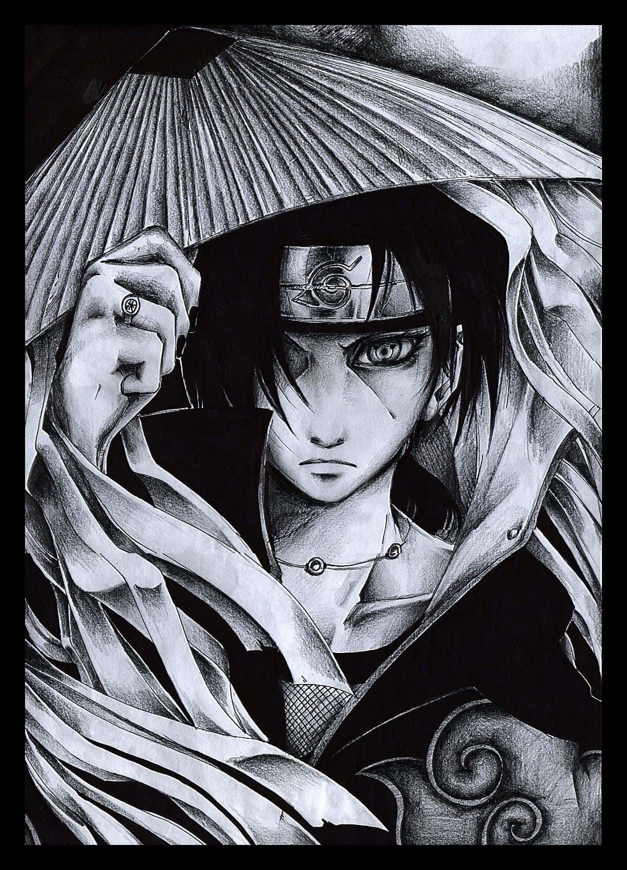 Itachi Uchiha Akatsuki Hat Artwork Background
