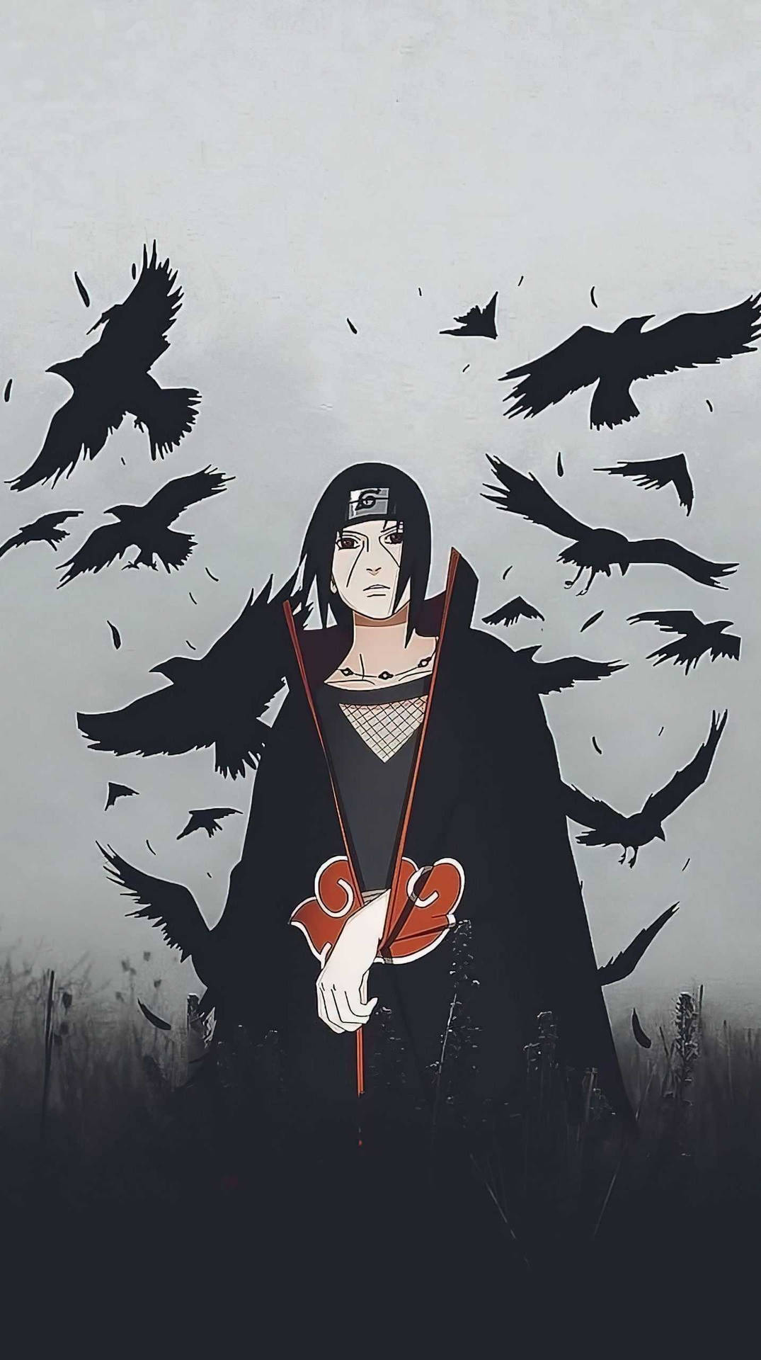 Itachi Uchiha And Crows Background