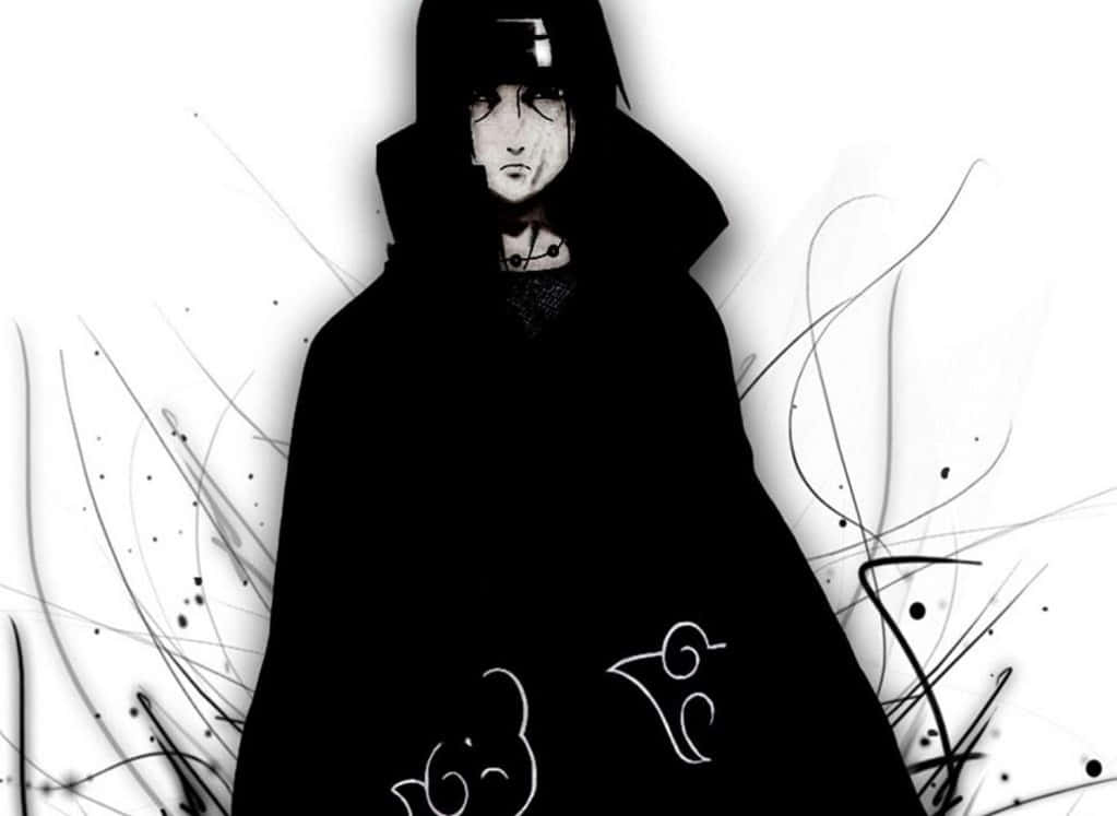 Itachi_ Uchiha_ Artistic_ Black_and_ White Background
