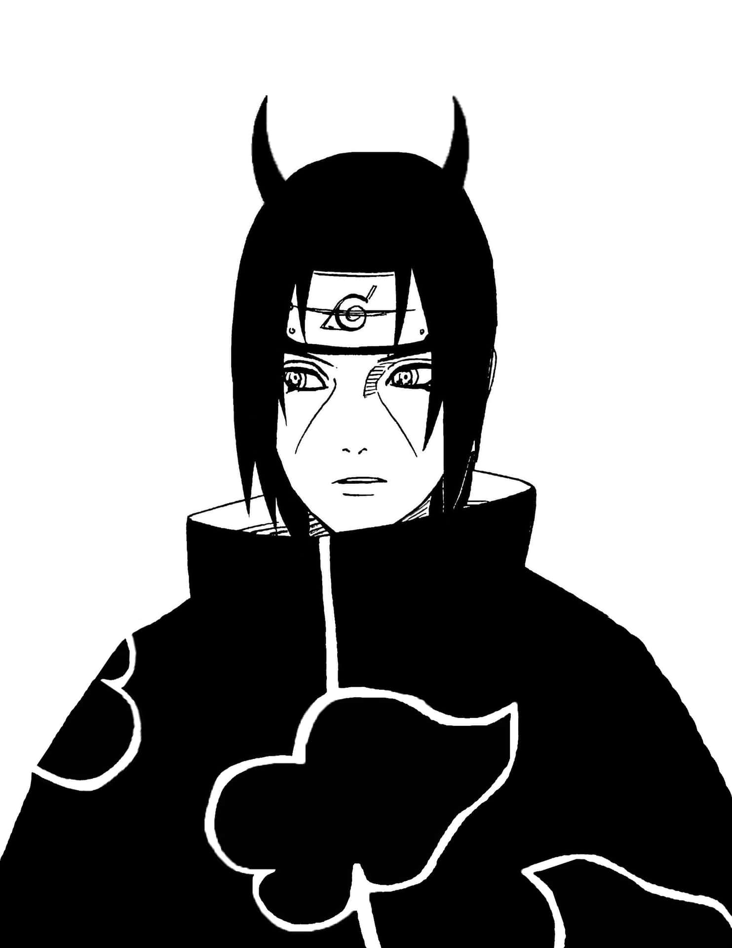 Itachi Uchiha Black White Art Background