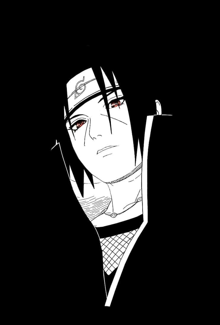 Itachi Uchiha Black White Portrait Background