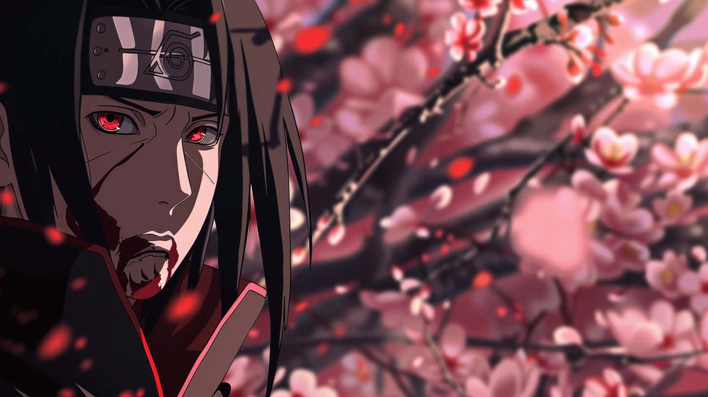 Itachi Uchiha Cherry Blossoms Background
