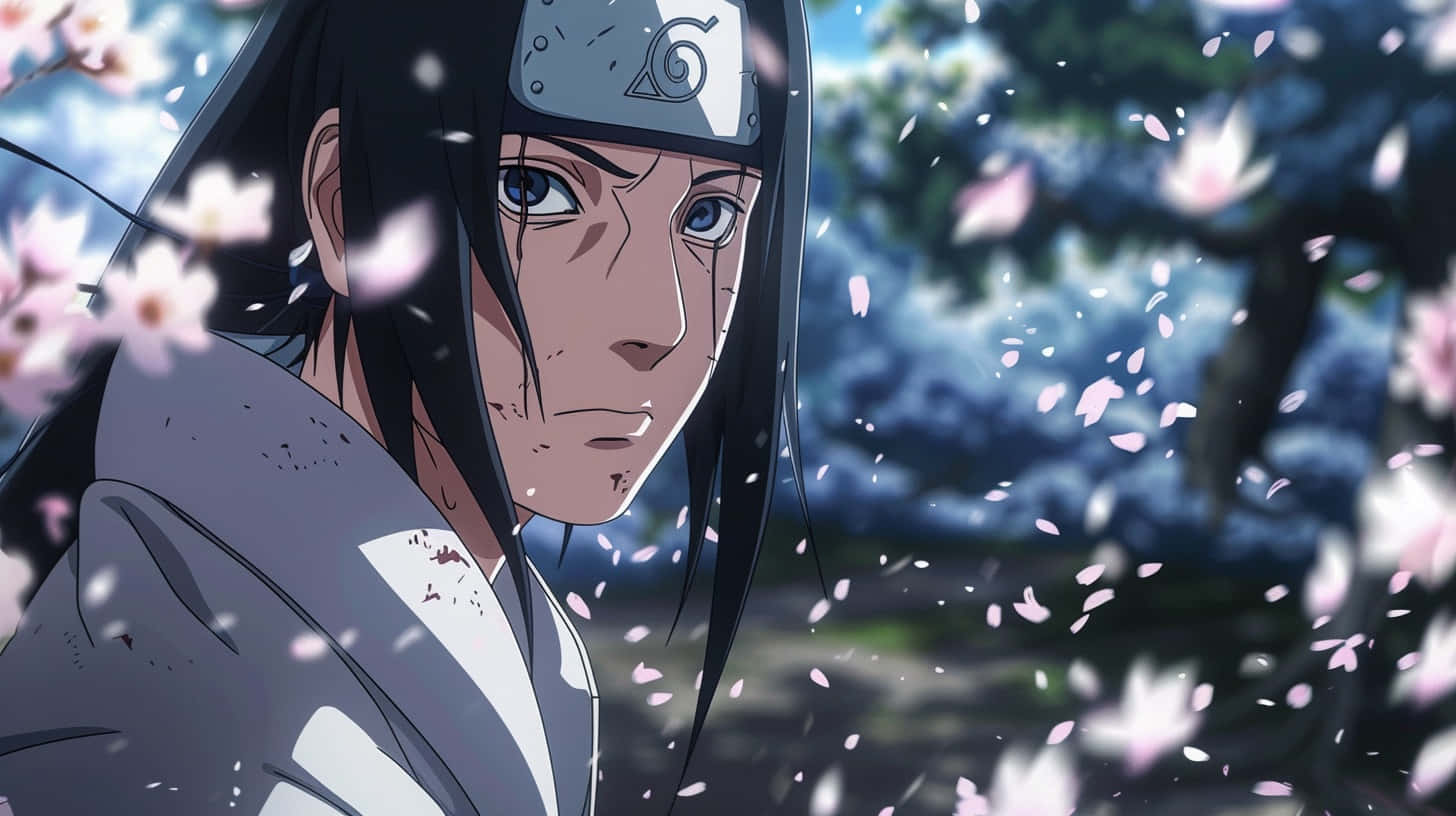 Itachi Uchiha Cherry Blossoms Background