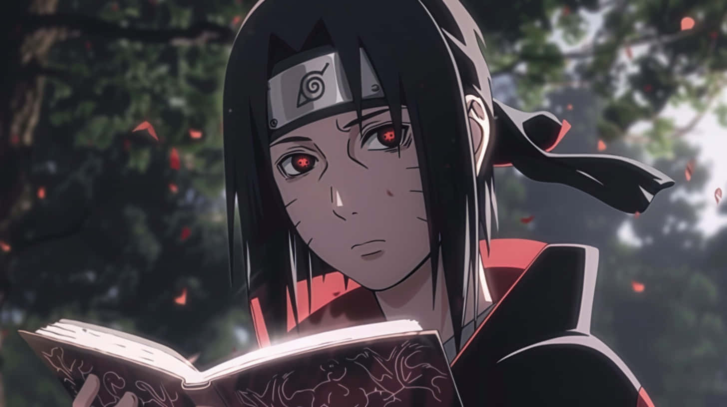 Itachi Uchiha Reading Jutsu Book Background