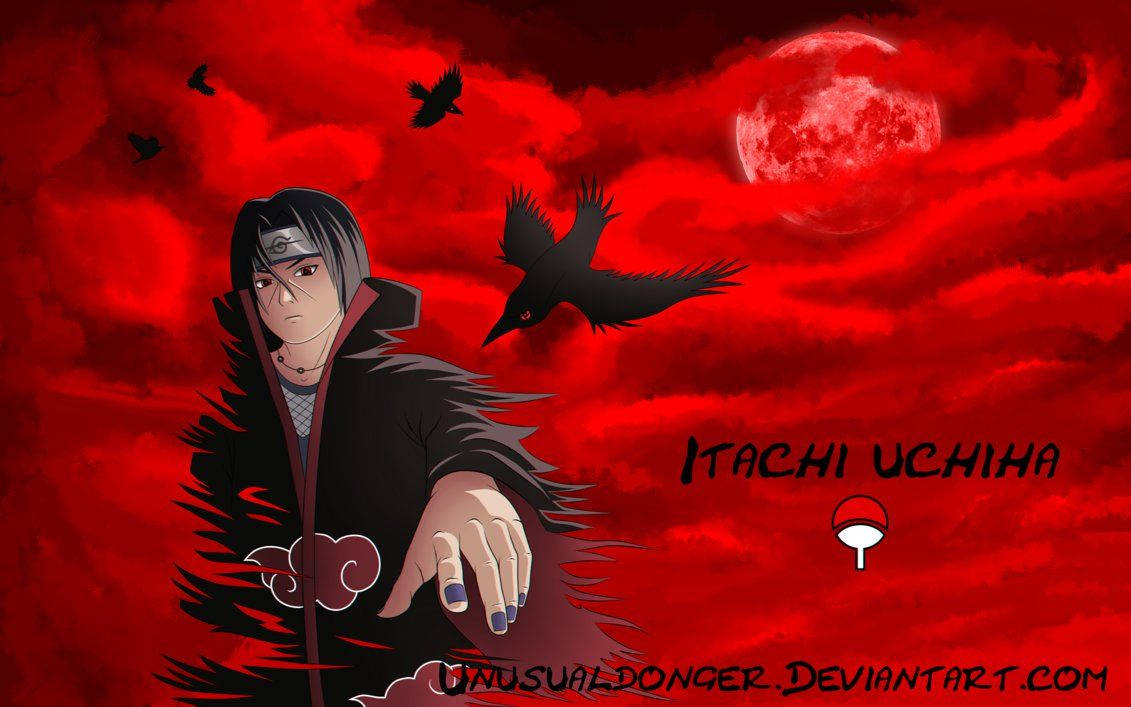 Itachi Uchiha Red Artwork Background