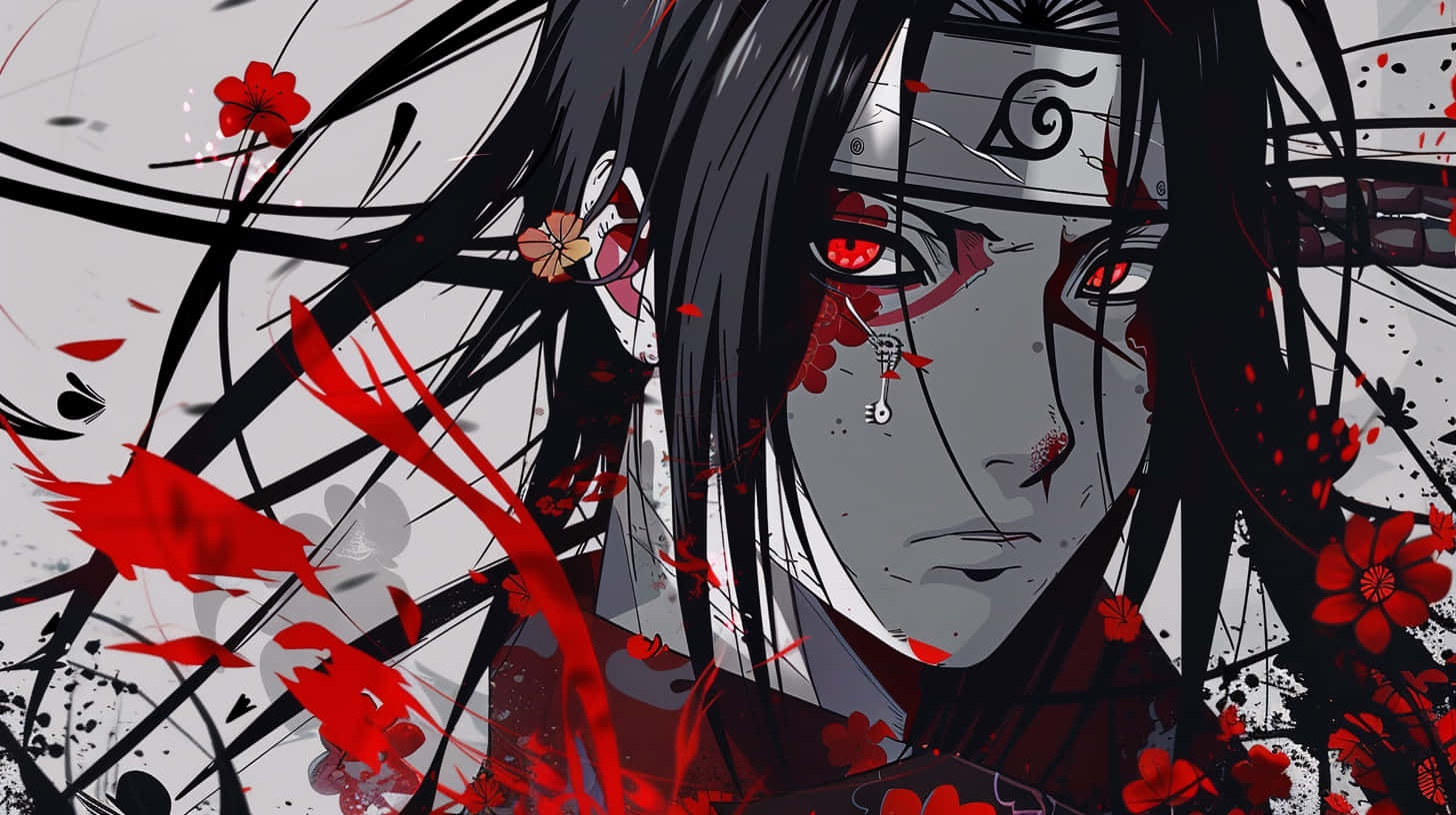 Itachi Uchiha Redand Black Artwork Background
