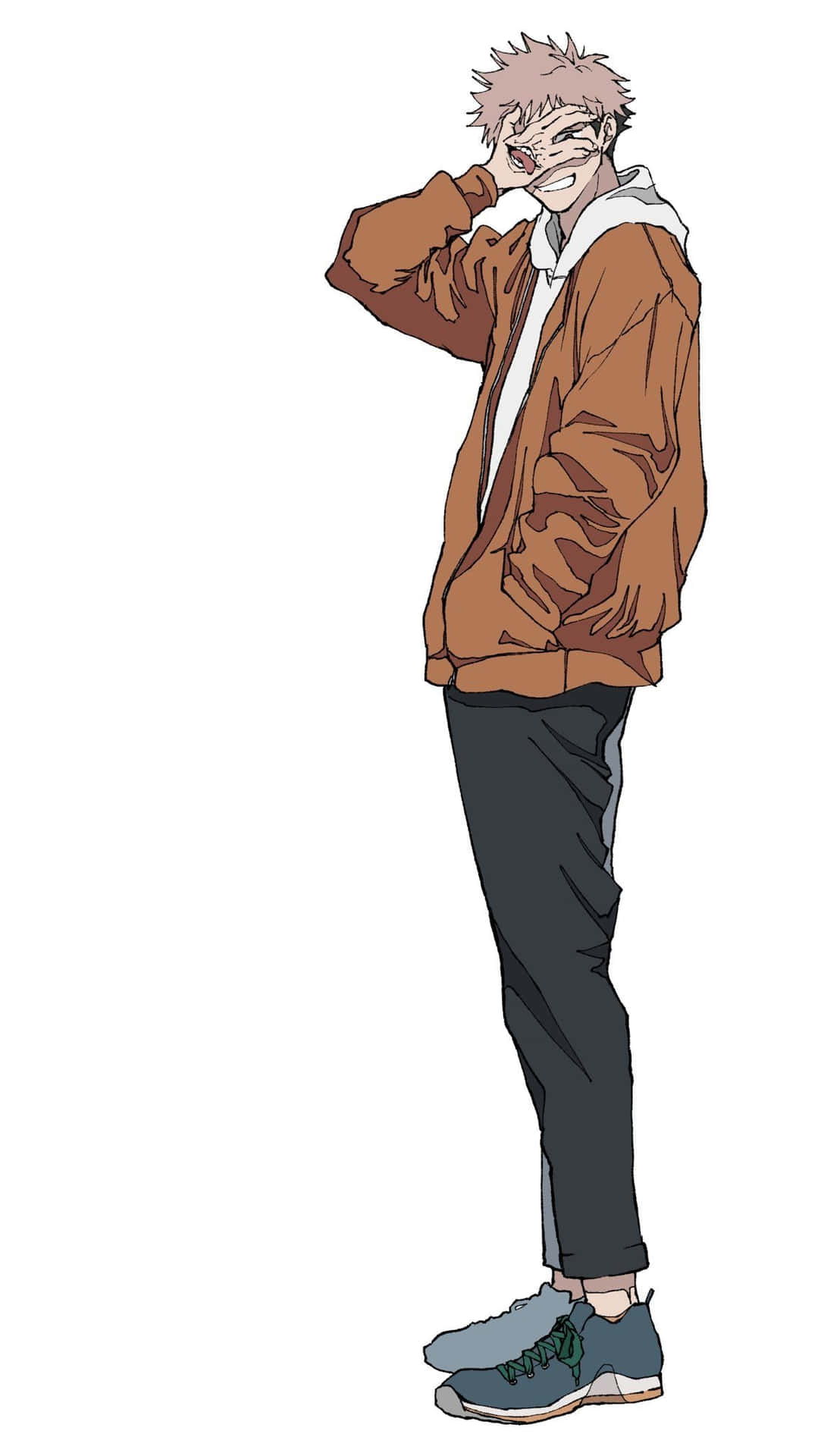 Itadori Yuji Brown Jacket Hot Background