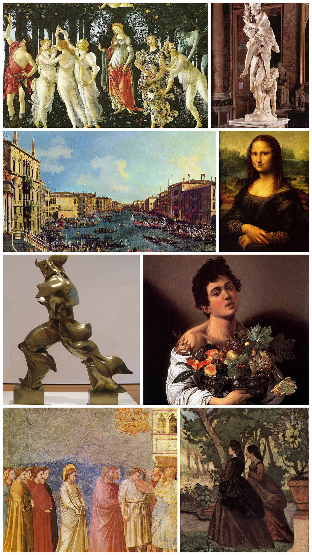 Italian Artworks Collage Background