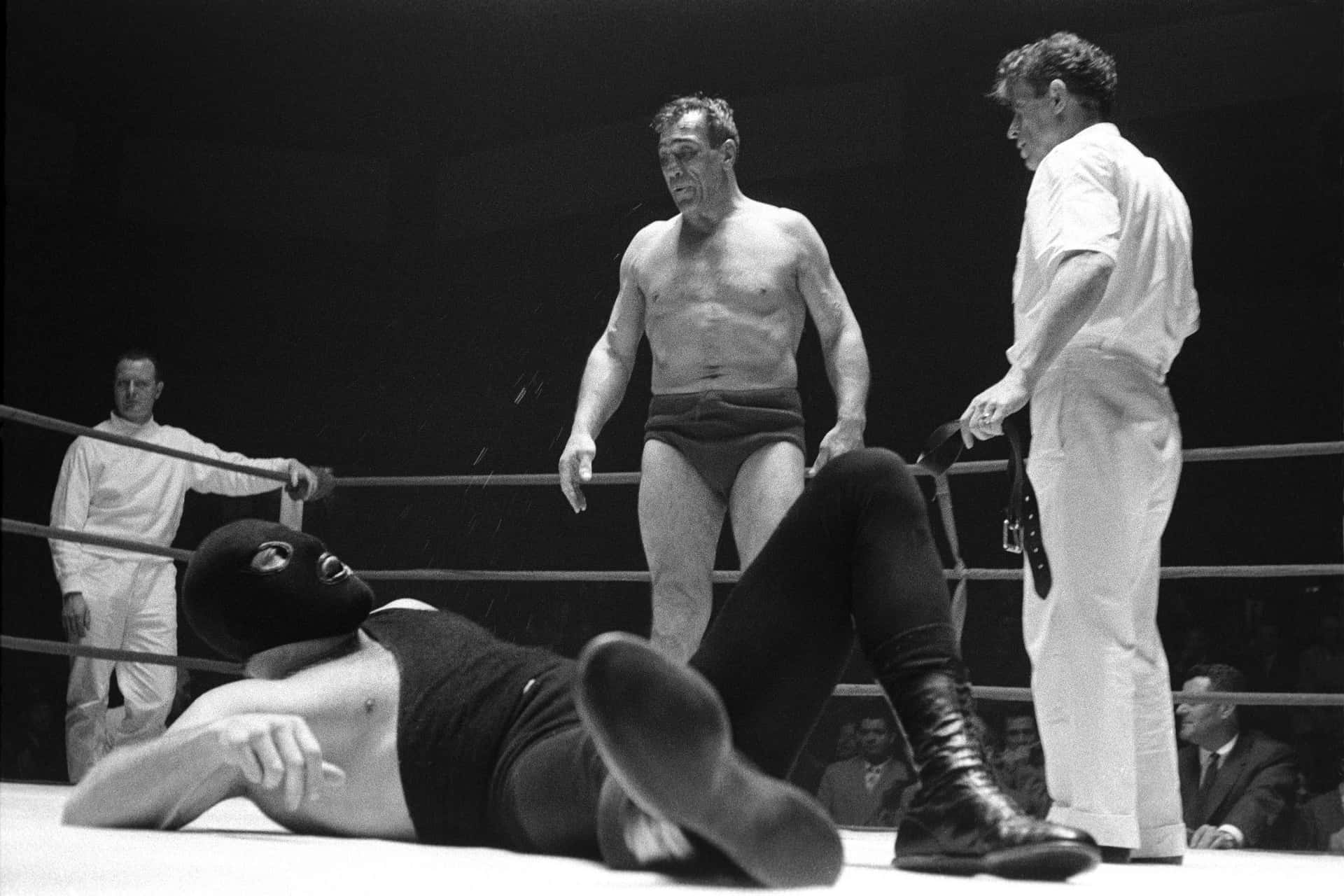 Italian Boxer Primo Carnera Staring Down The Masked Man