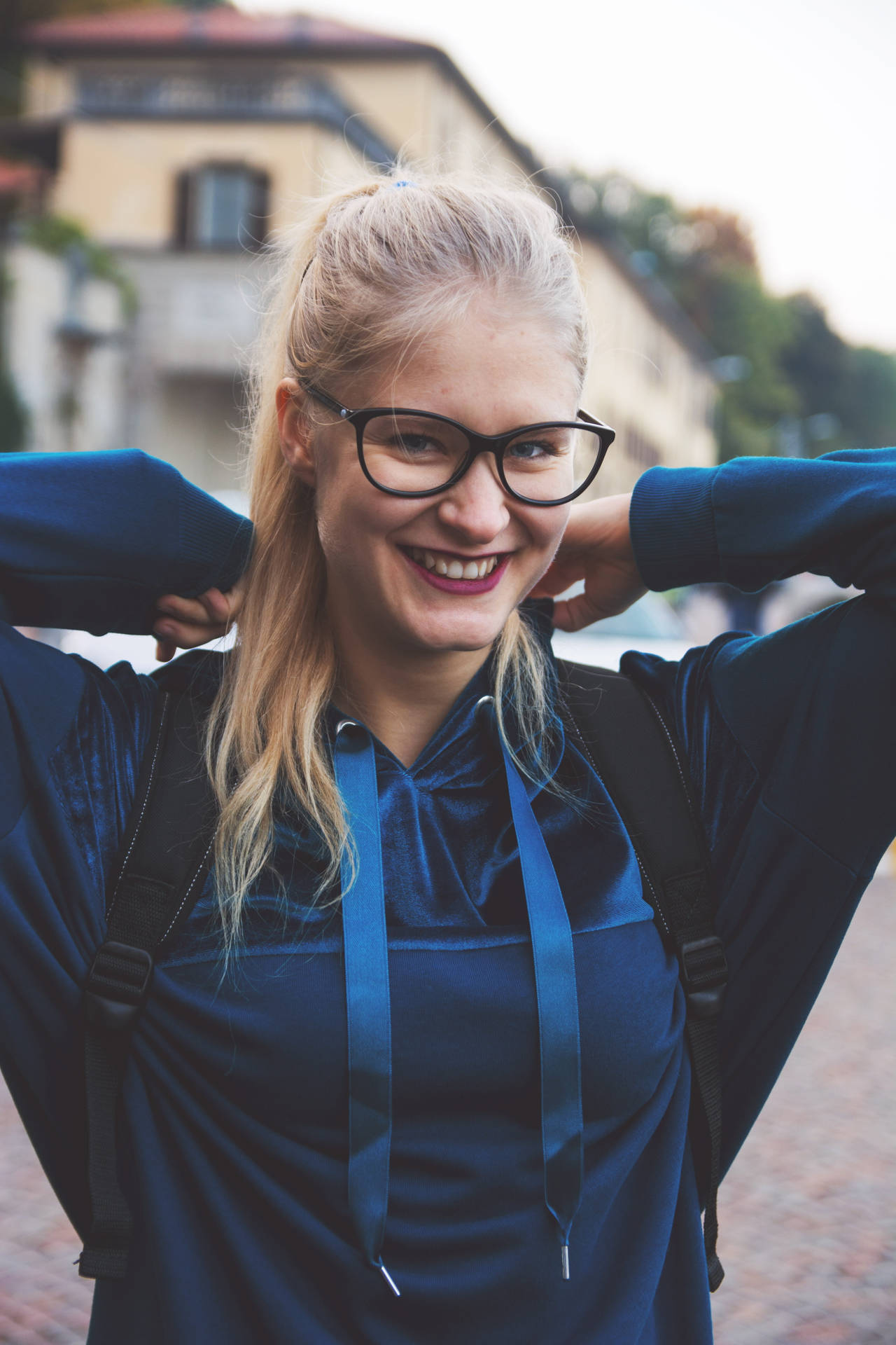 Italian Girl Wearing Glasses Background