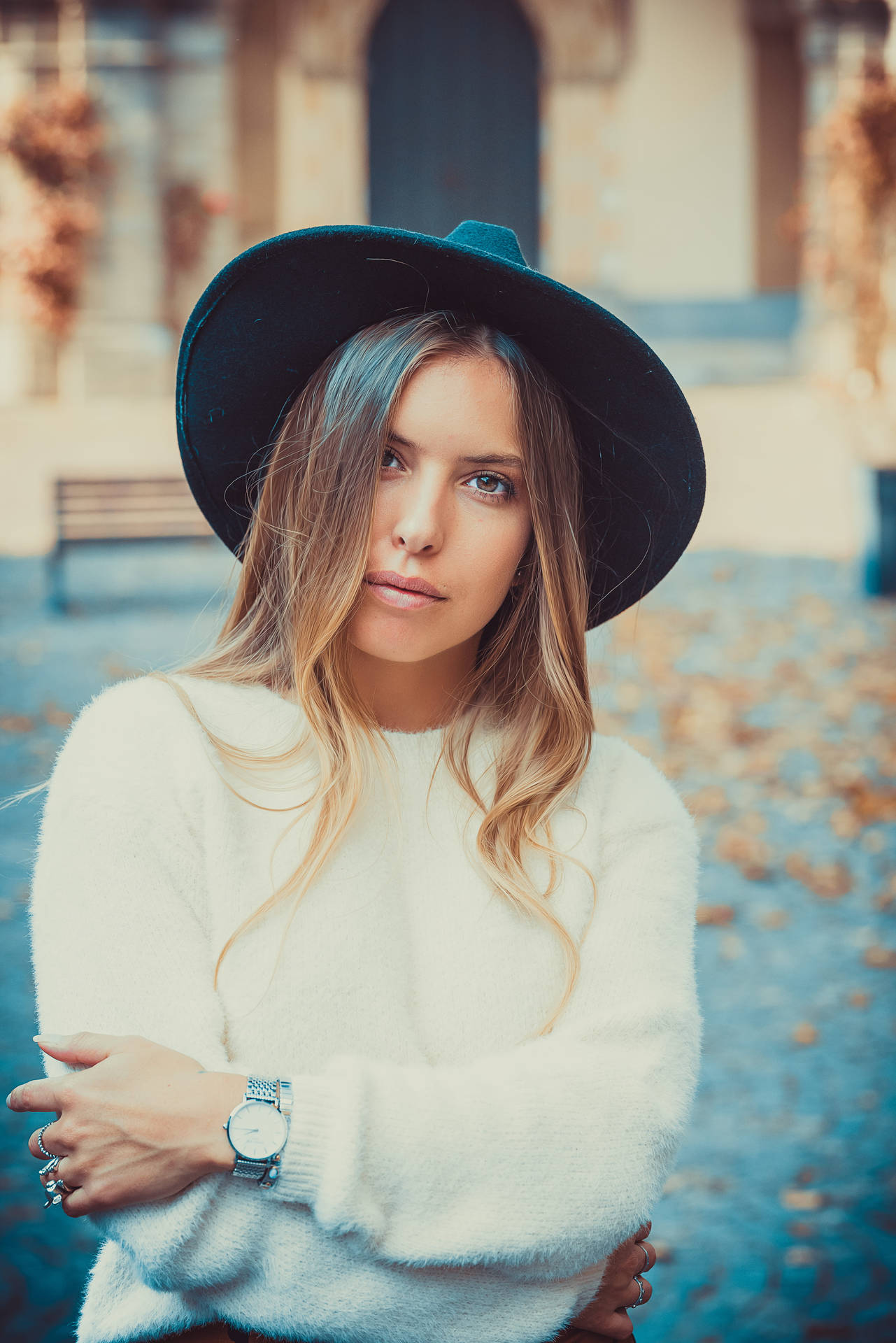 Italian Girl Wearing Hat Background