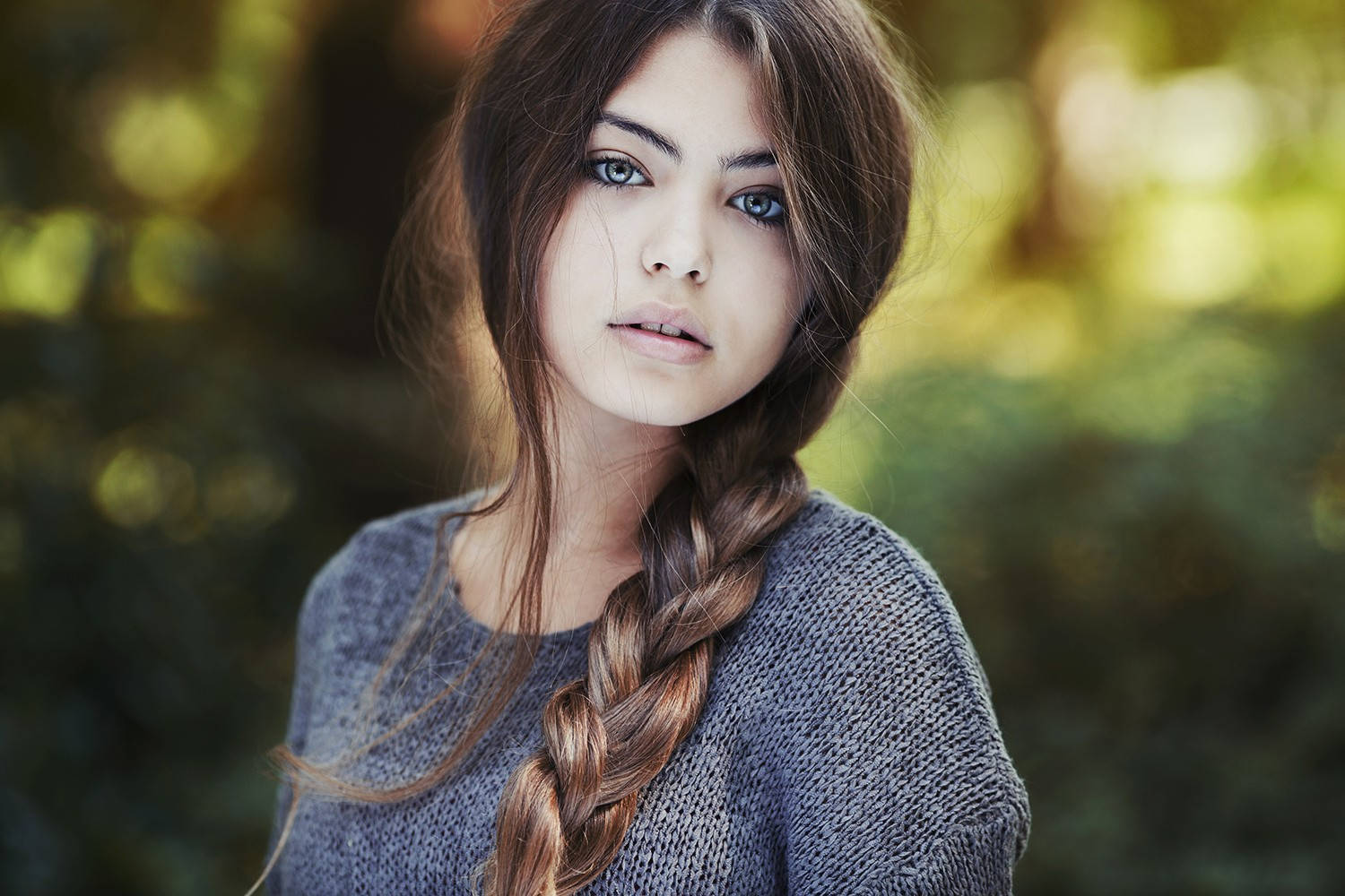 Italian Girl With Braid Background