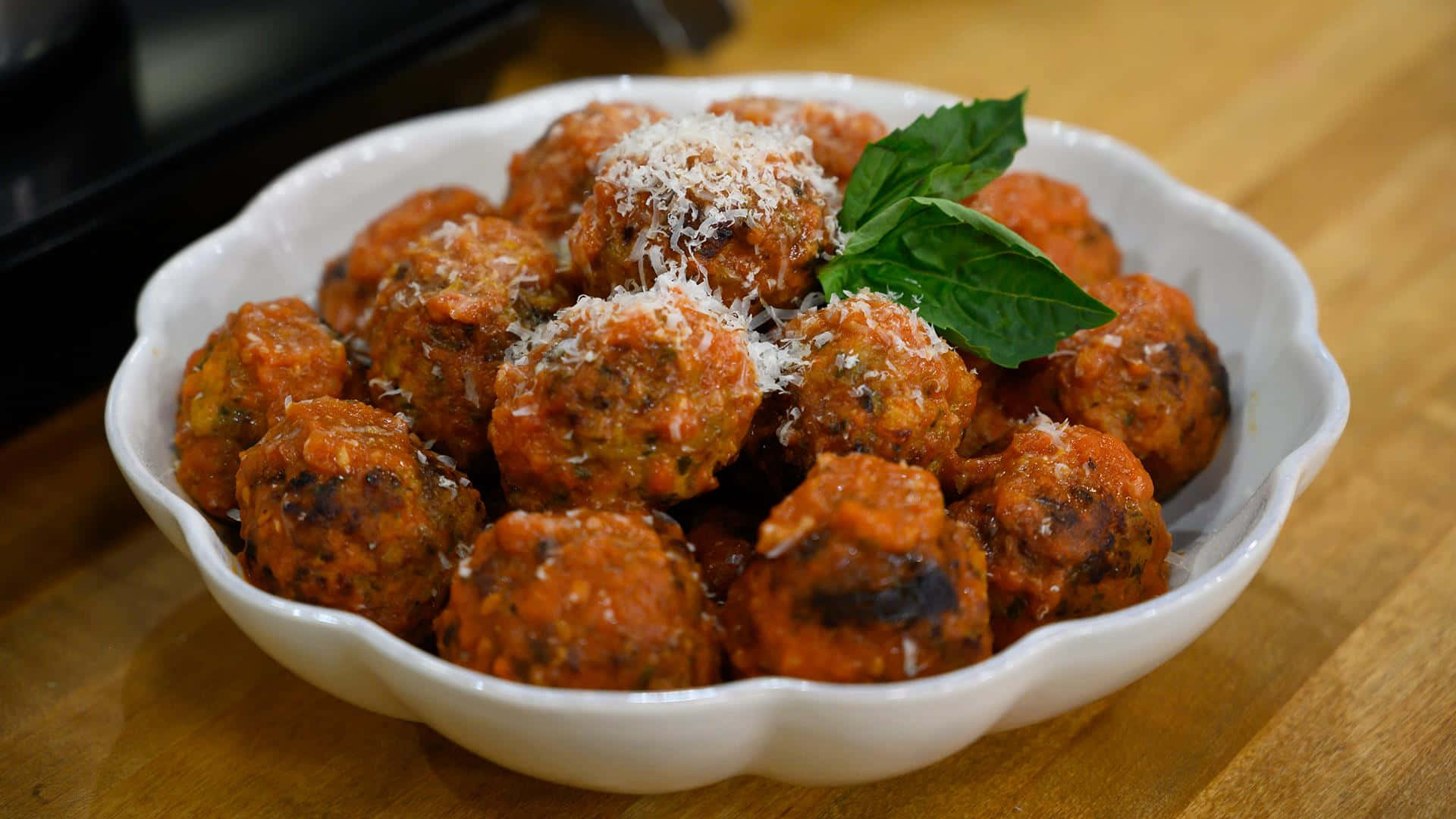 Italian Meatballswith Tomato Sauceand Cheese Background