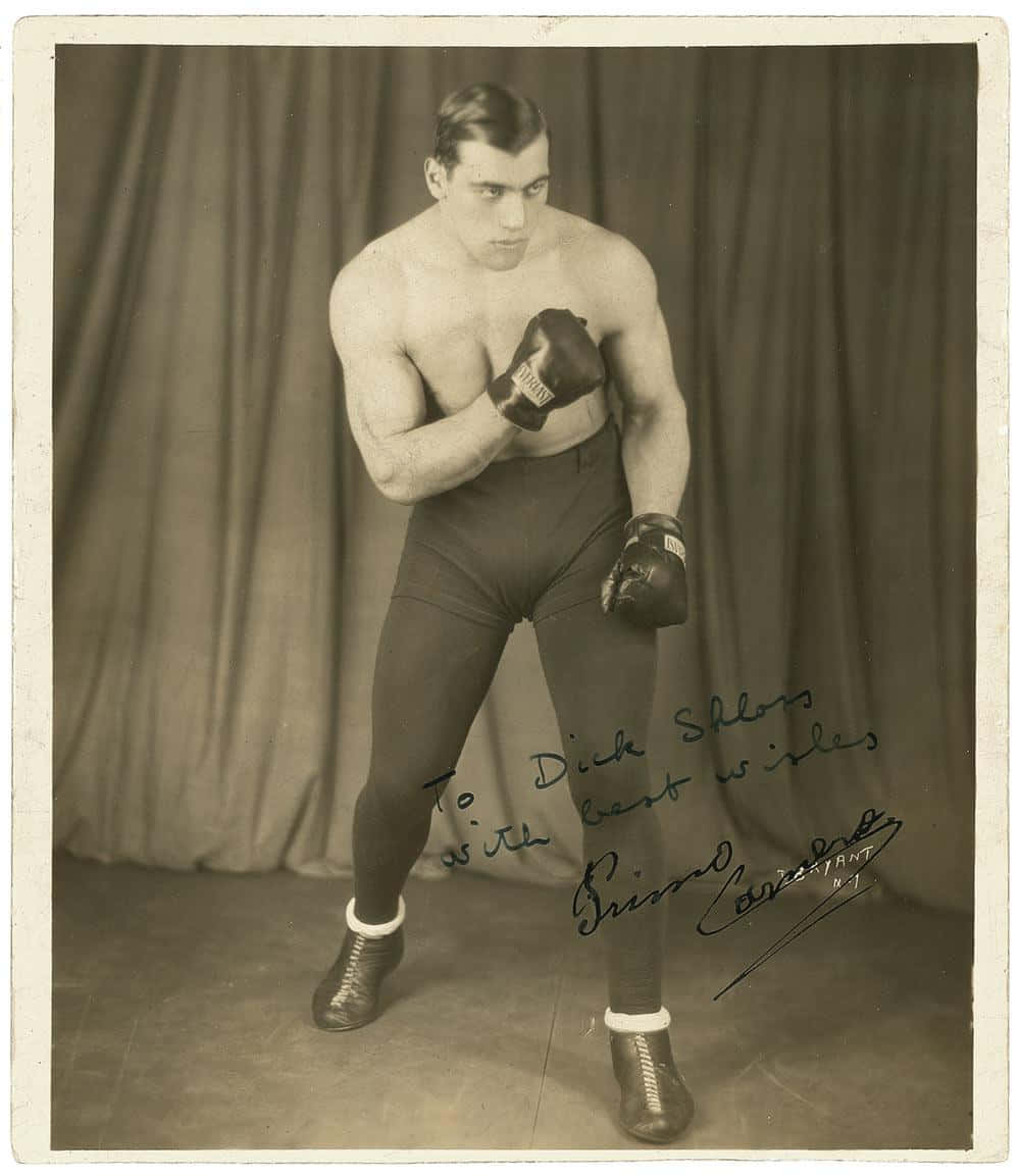 Italian Primo Carnera Boxing Stance Photoshoot Background