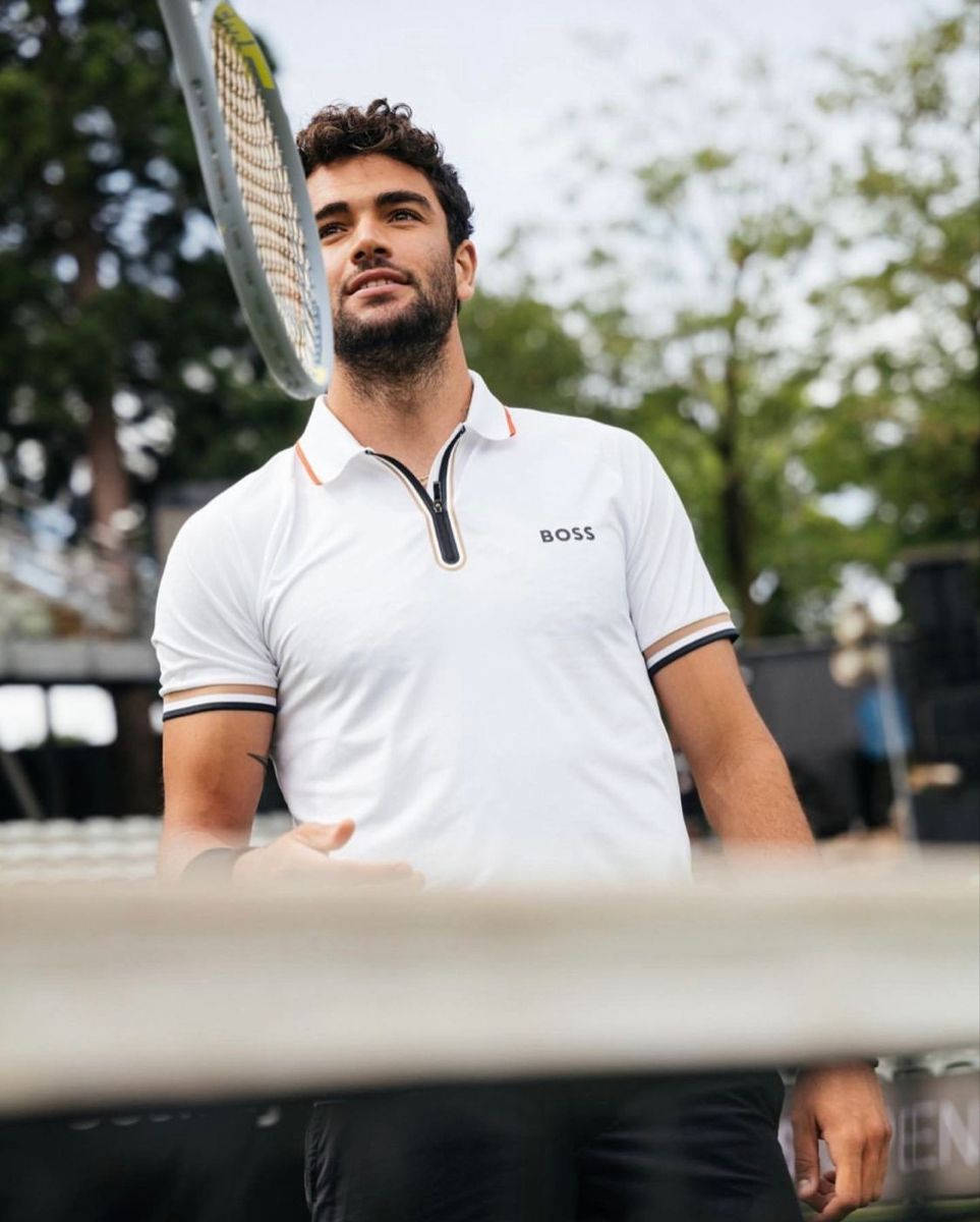 Italian Professional Tennis Star, Matteo Berrettini, In Action