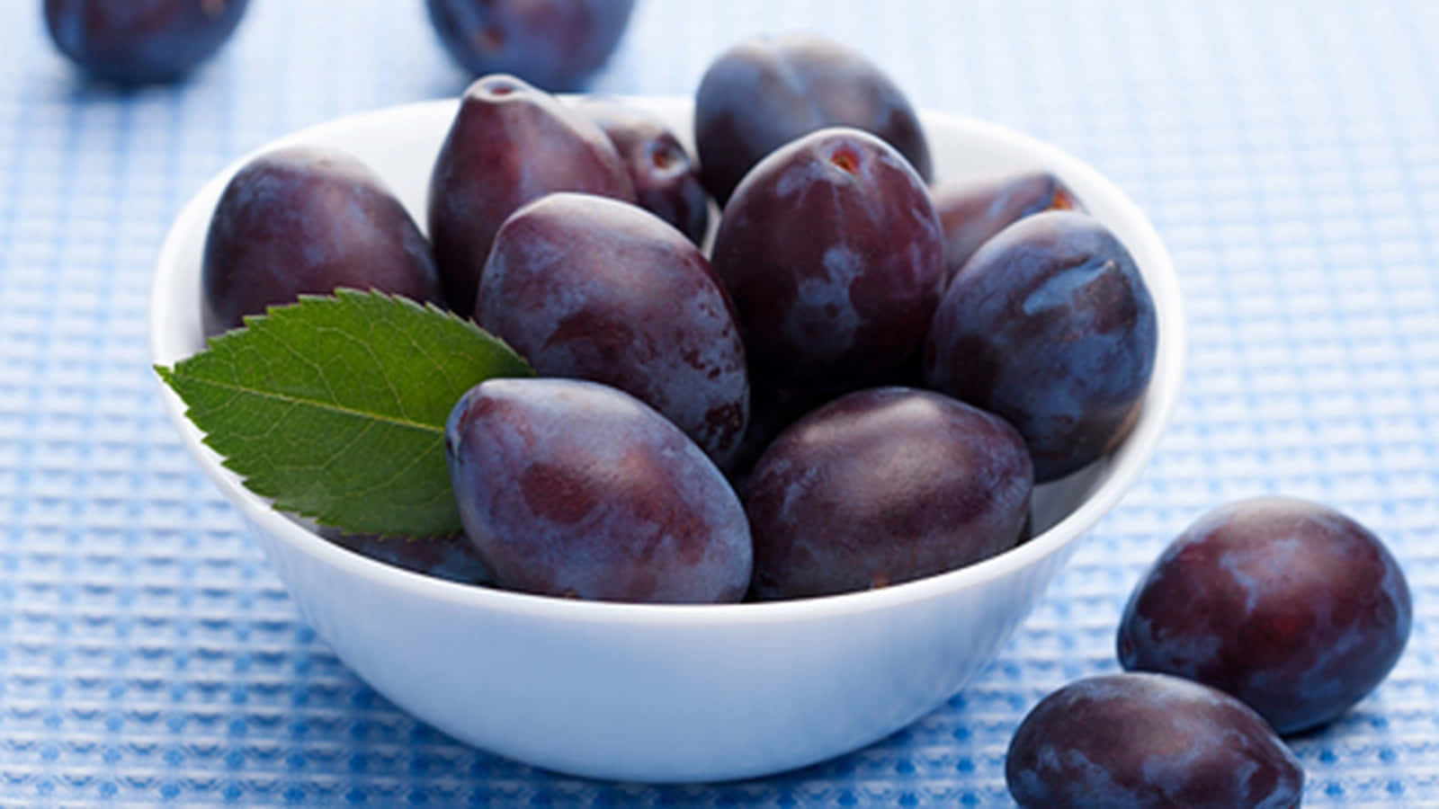 Italian Prune Plum Aesthetic Shot White Bowl Background