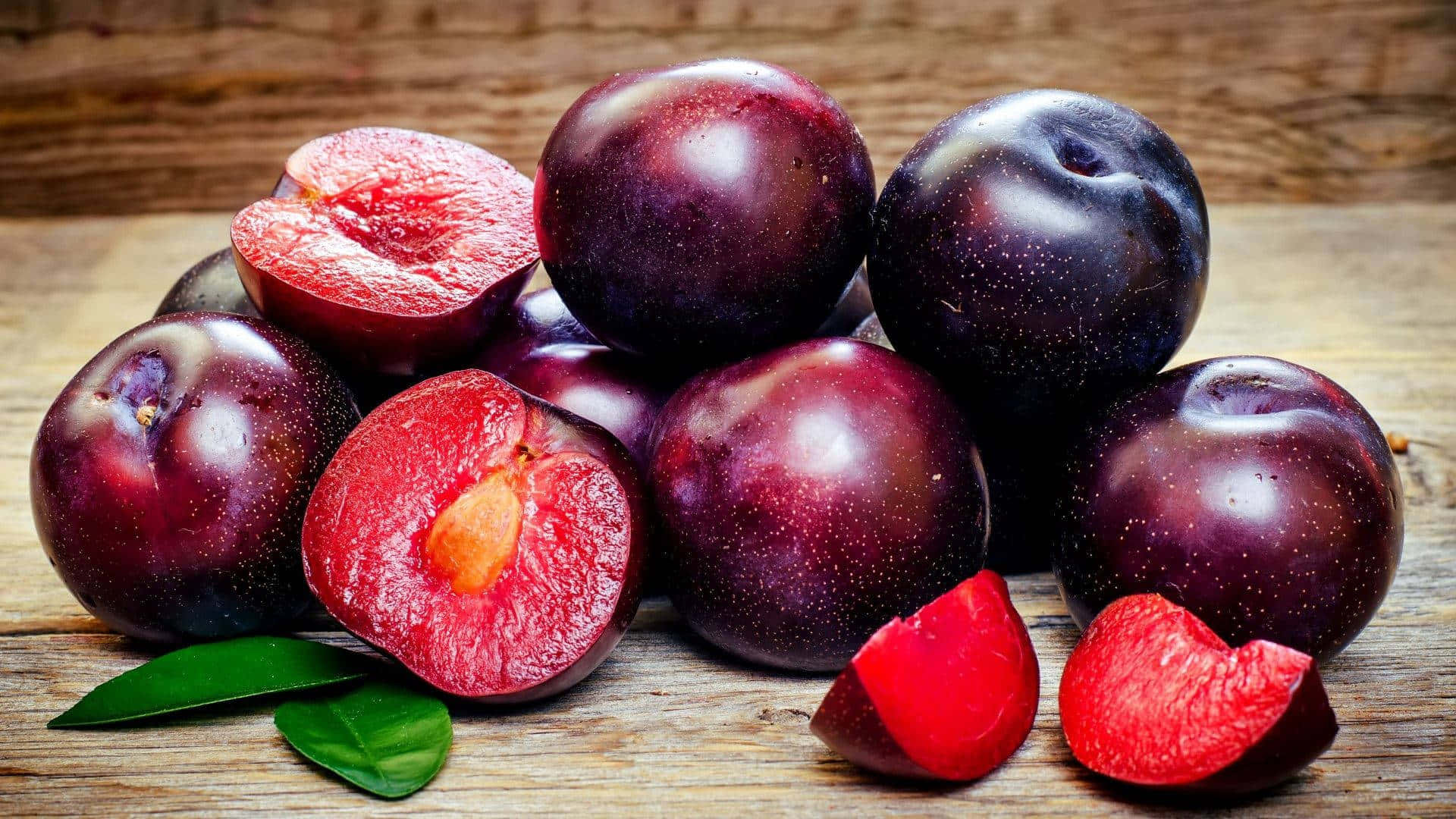 Italian Prune Plum Red Elephant Heart Variety Background