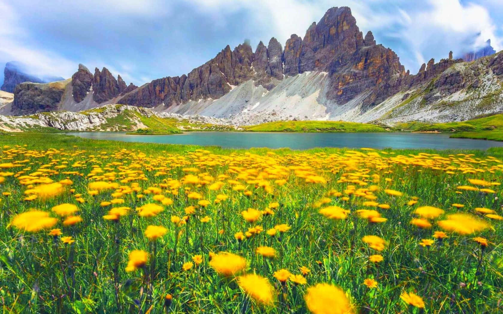 Italy Dolomite Mountains In Countryside