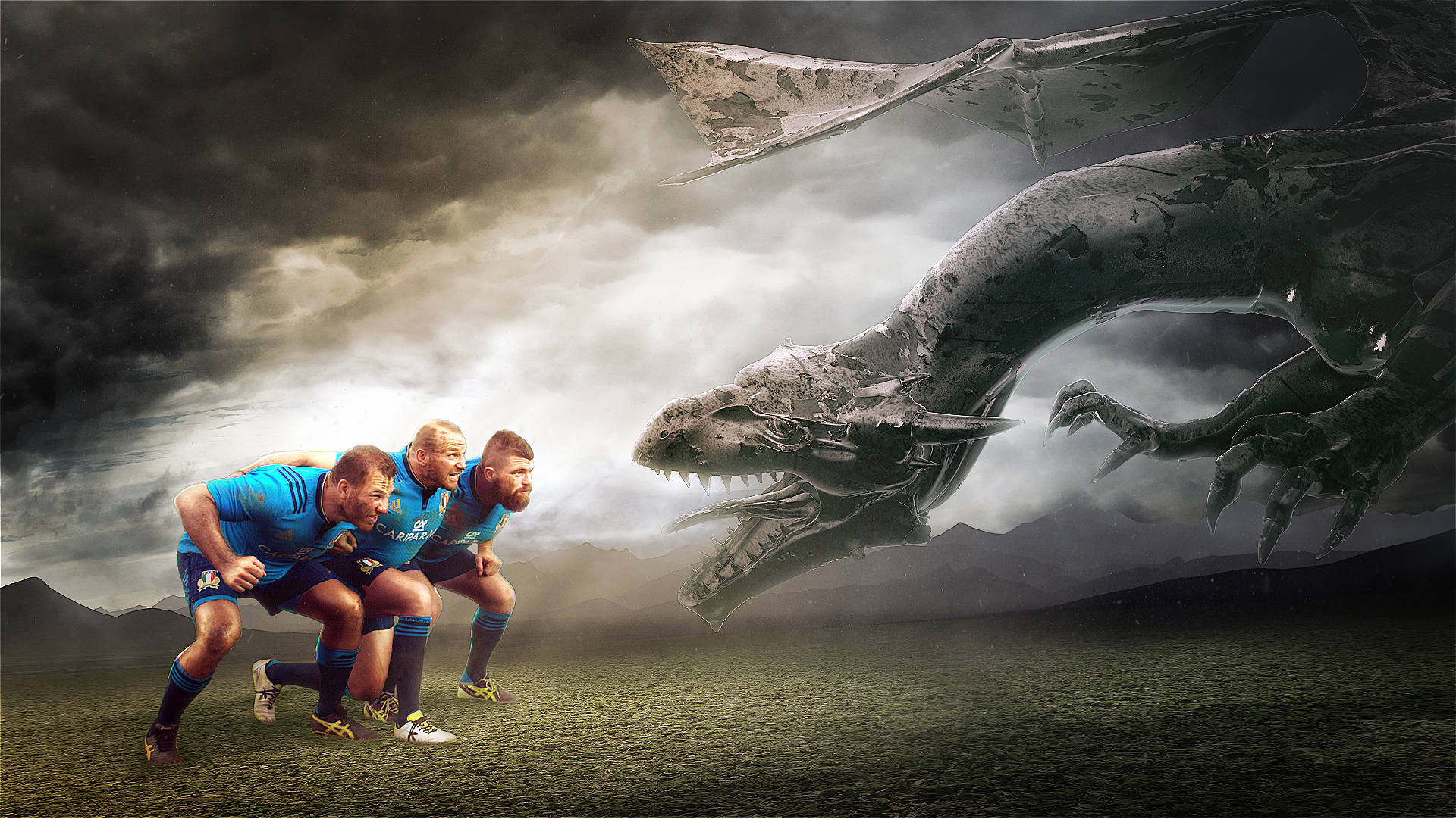 Italy Versus Dragons Rugby Background