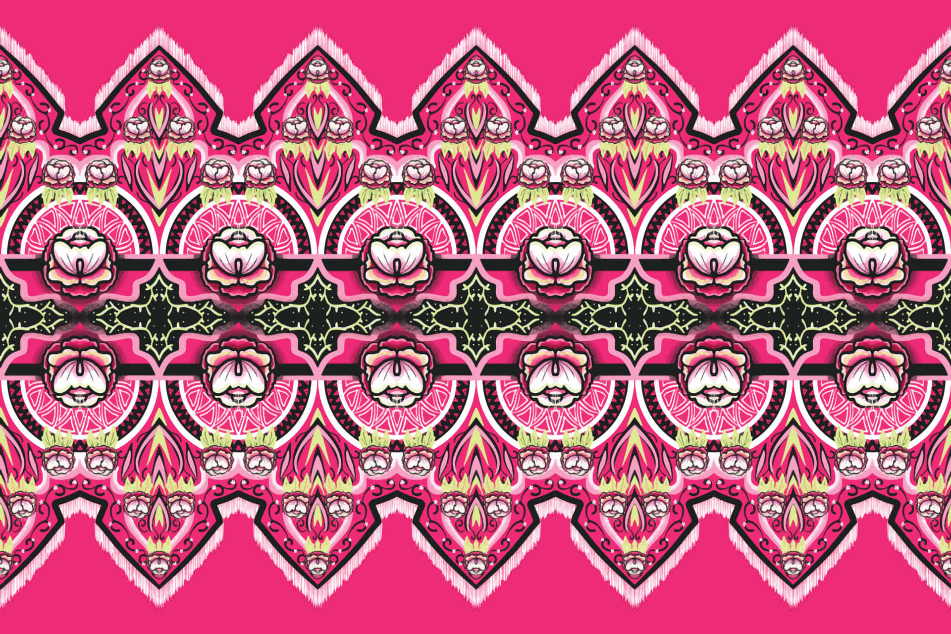 Its All In The Details As Seen In This Pink, Black And White Artwork.