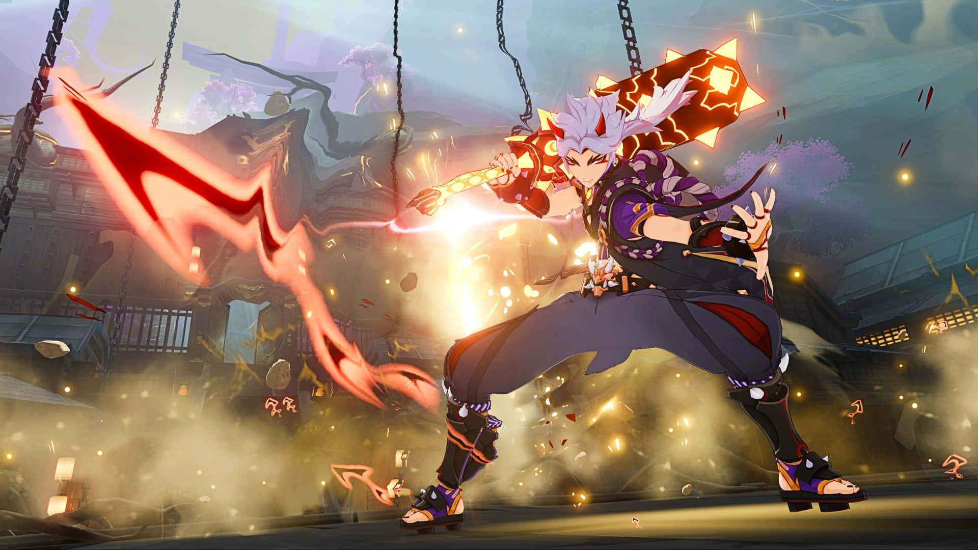 Itto Genshin Impact Huge Sword Background