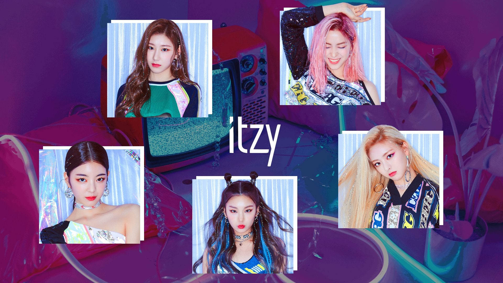 Itzy Collage Art Background