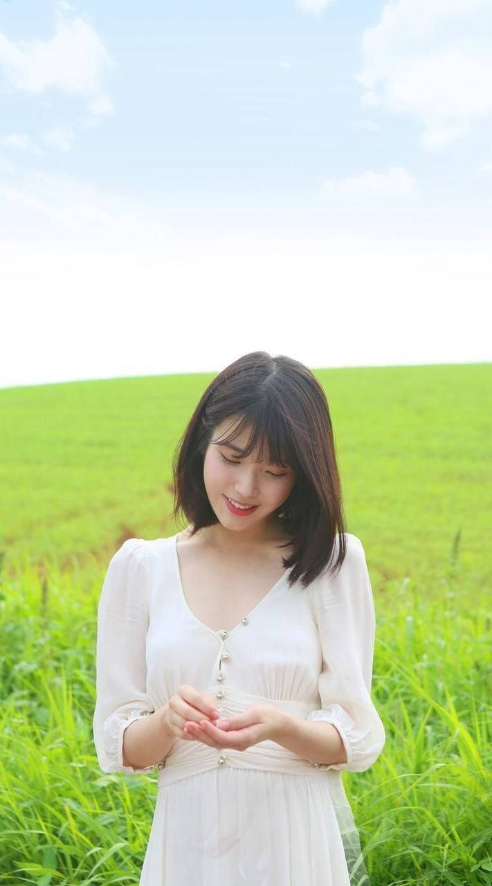 Iu On A Green Field Background