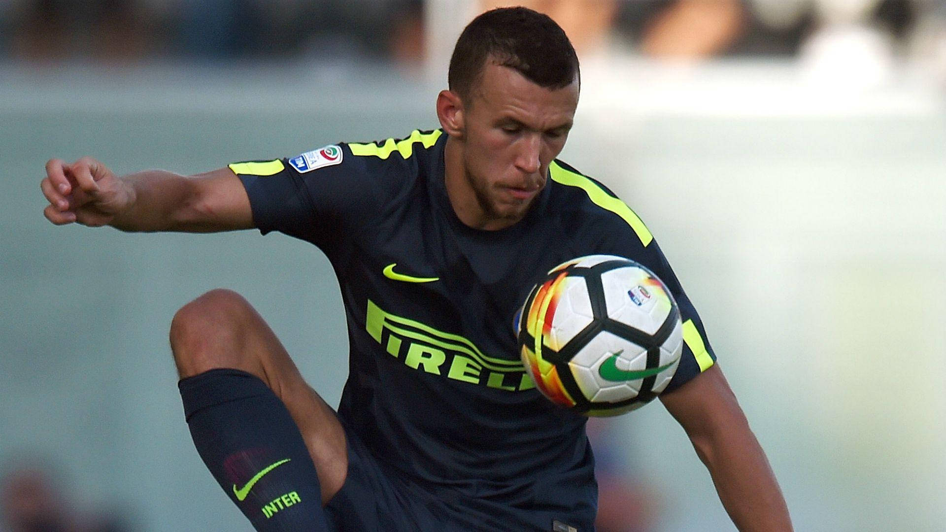 Ivan Perisic And Soccer Ball Background