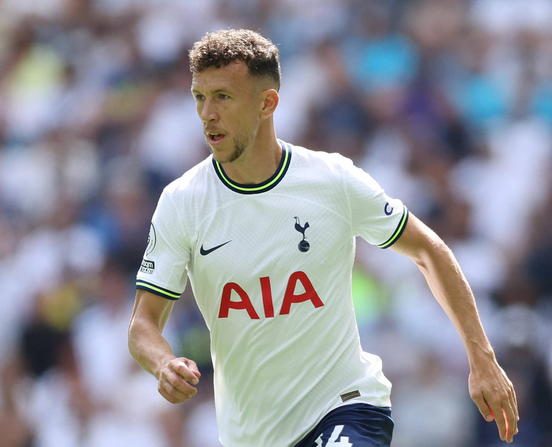 Ivan Perisic Donning A White Jersey Background