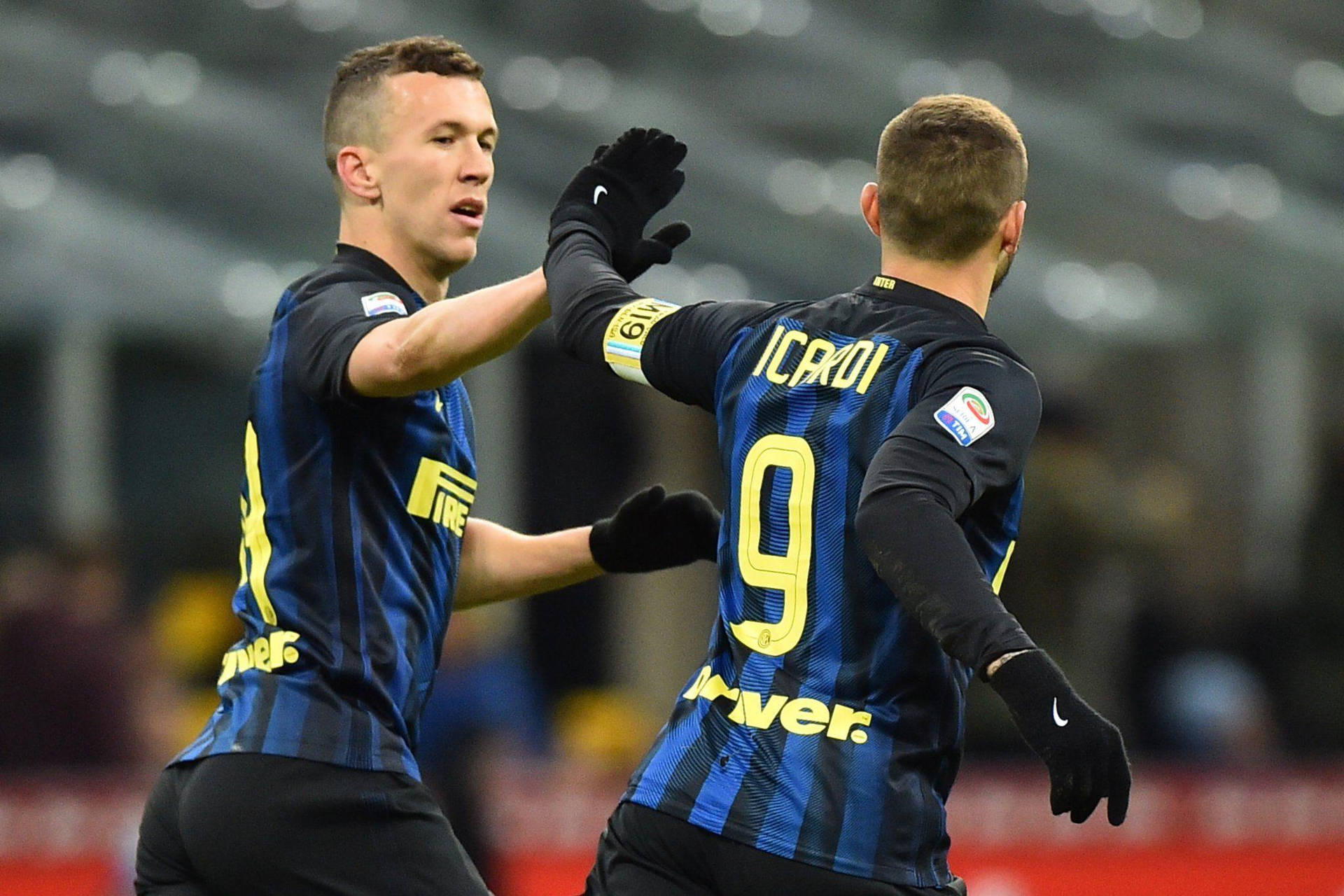 Ivan Perisic Giving High Five Background