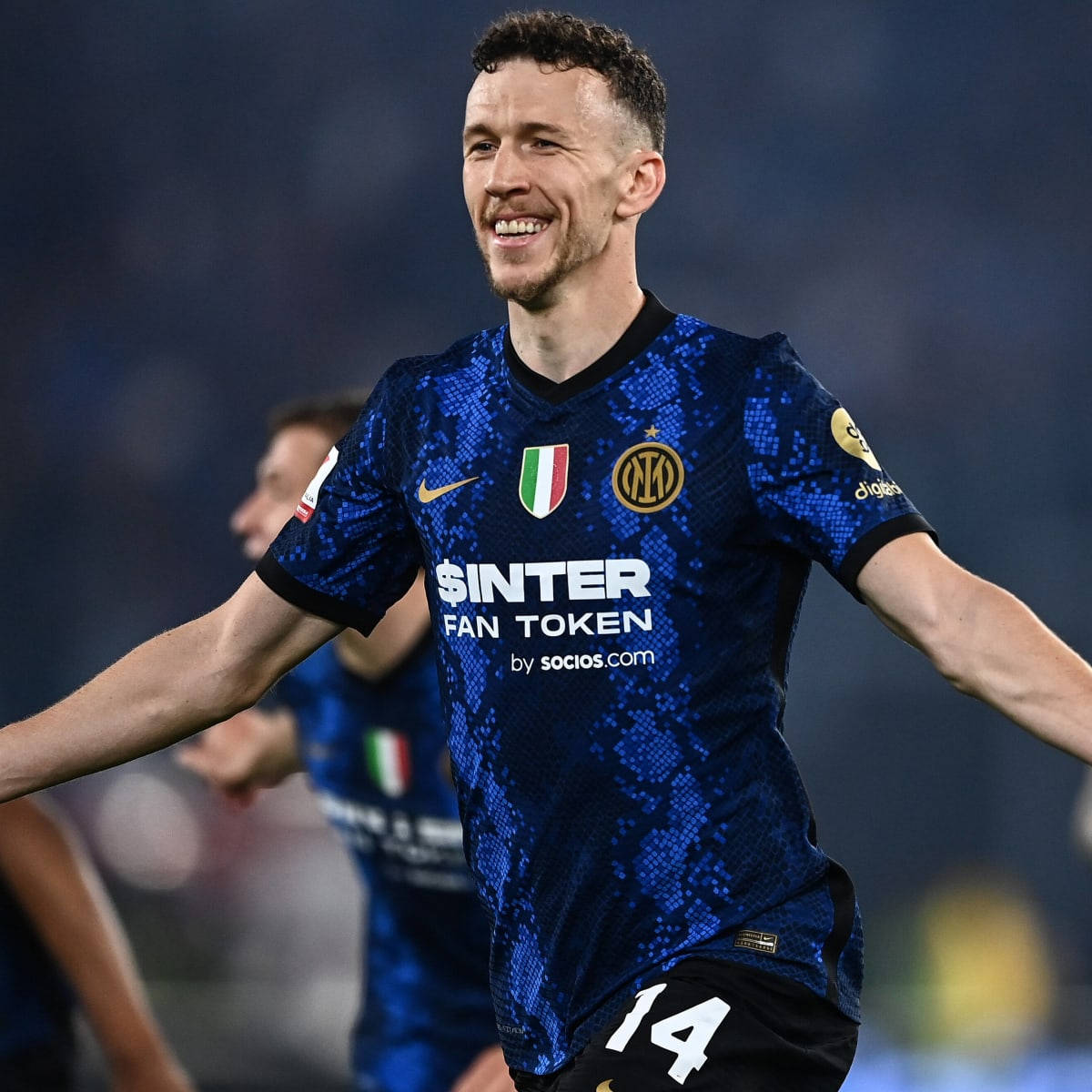 Ivan Perisic Smiling Wide Background