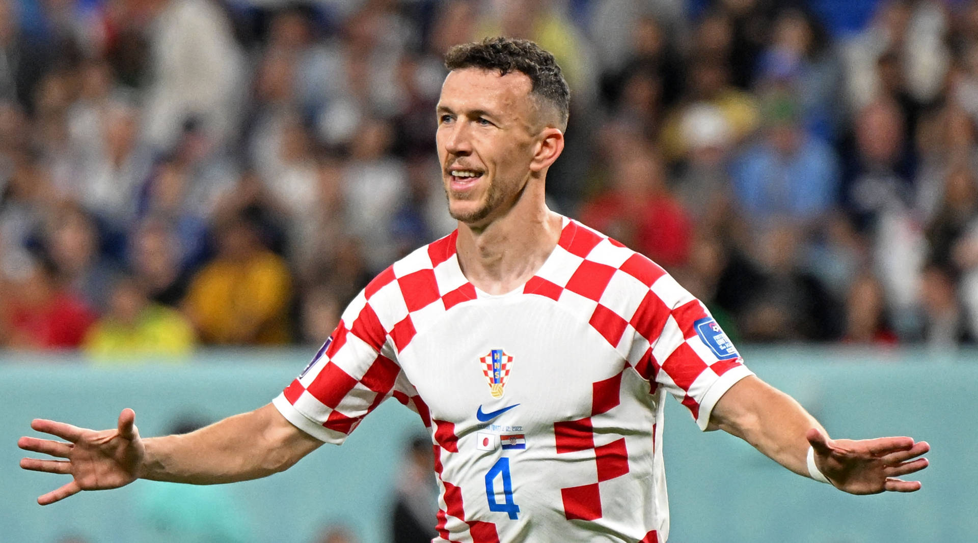 Ivan Perisic With Arms Wide Open Background