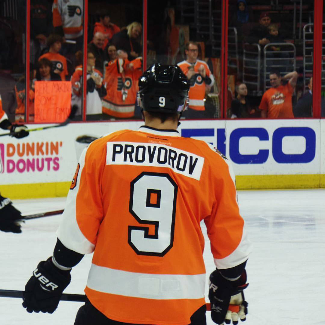 Ivan Provorov Ice Hockey Player Number 9 Background