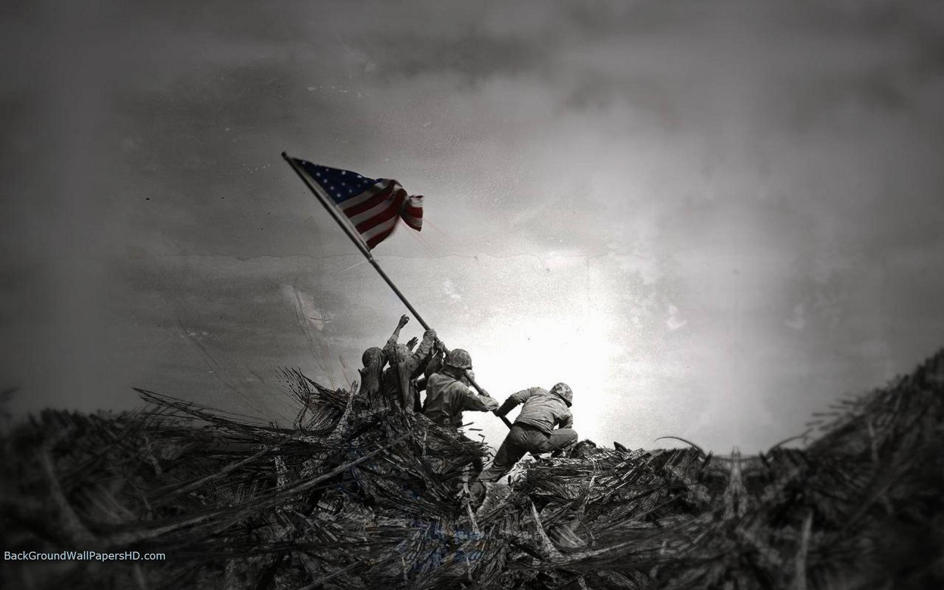 Iwo Jima Usa Flag Iphone Background