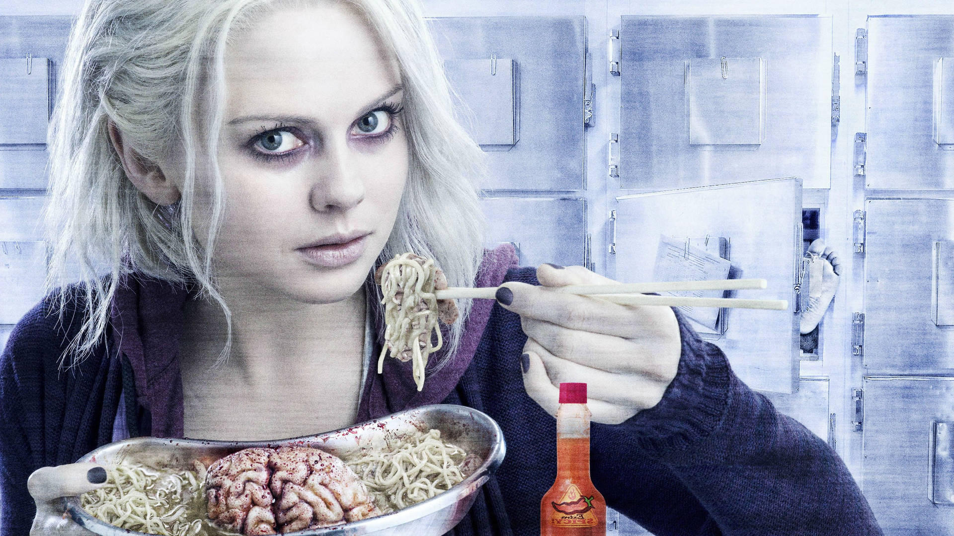 Izombie Liv Moore Eating Brains Background