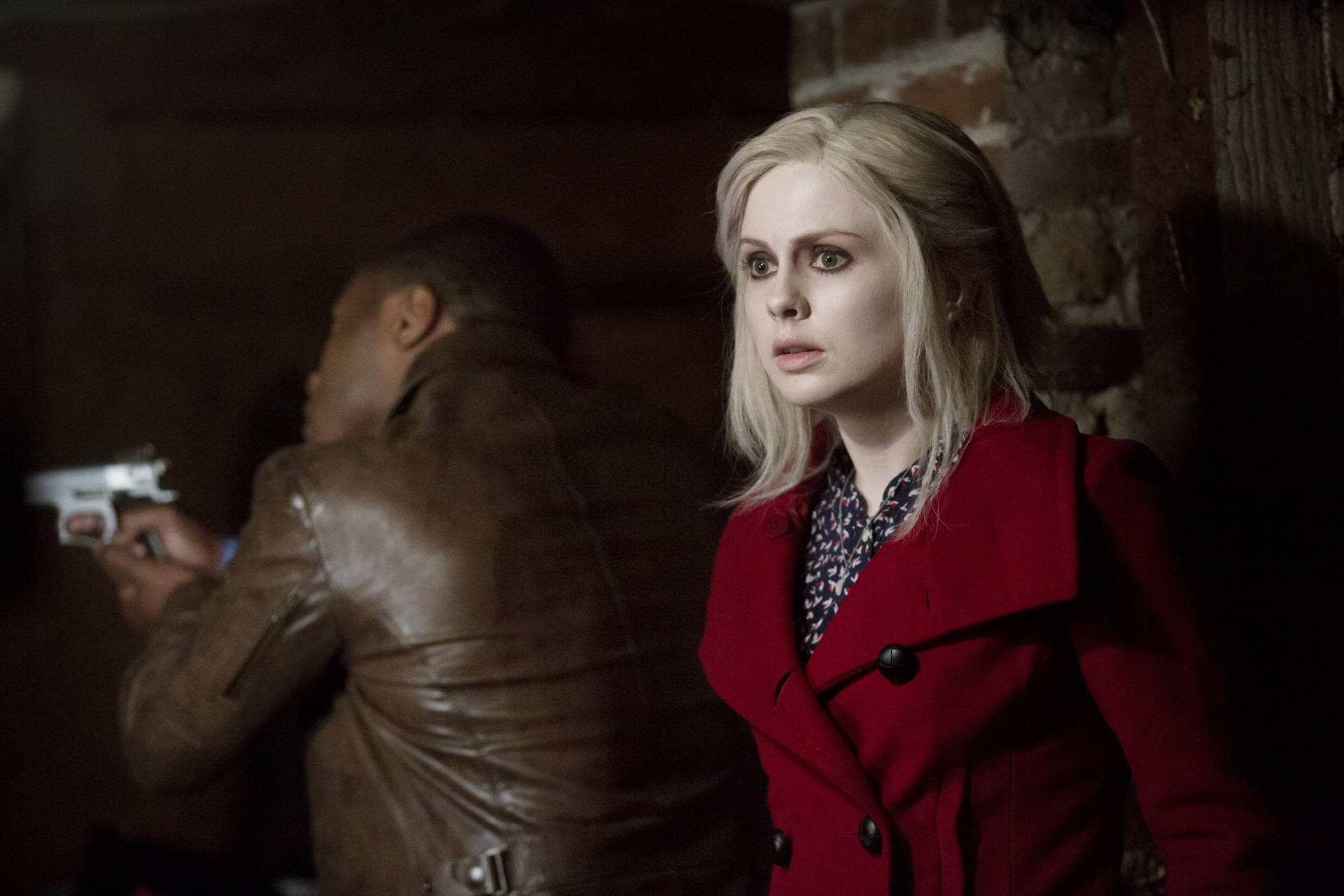 Izombie Liv Moore In Red Trench Coat Background