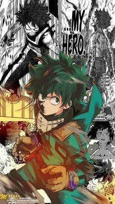 Izuku In Manga My Hero Academia Phone Background